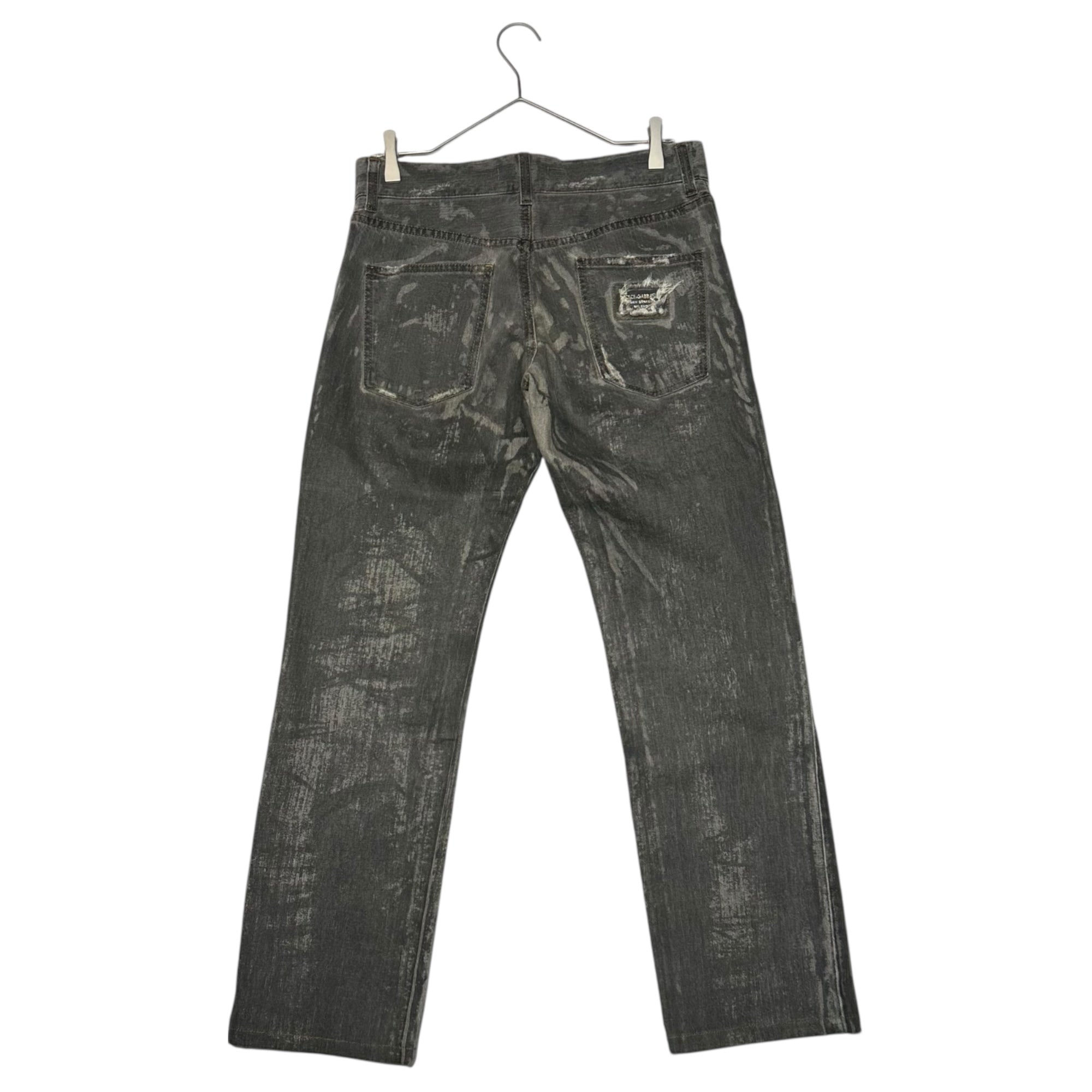 DOLCE&GABBANA(ドルチェ&ガッバーナドルガバ) Bleached damaged processed straight-leg denim pants ブリーチ ダメージ 加工 ストレート デニム パンツ G46KTD G8E15 44(XS程度) グレー