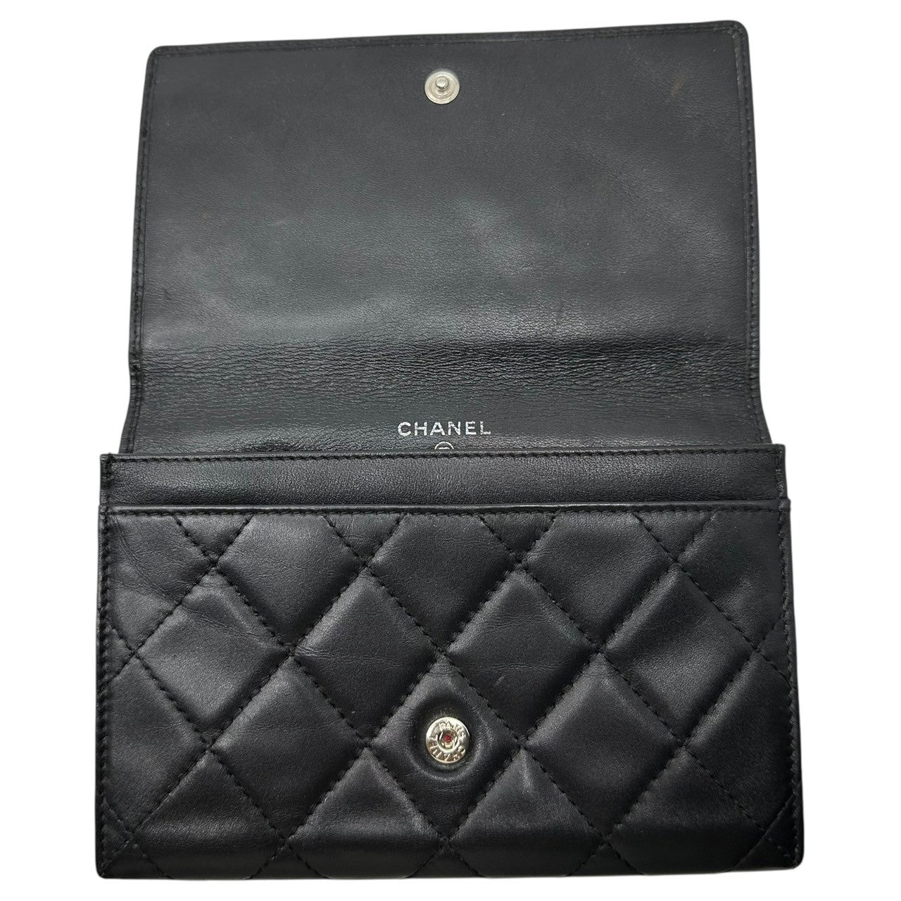 CHANEL(シャネル) Cambon-line Bifold Flap Wallet 2つ折り フラップ 財布 ブラック×ホワイト 9番台 7桁 2004年