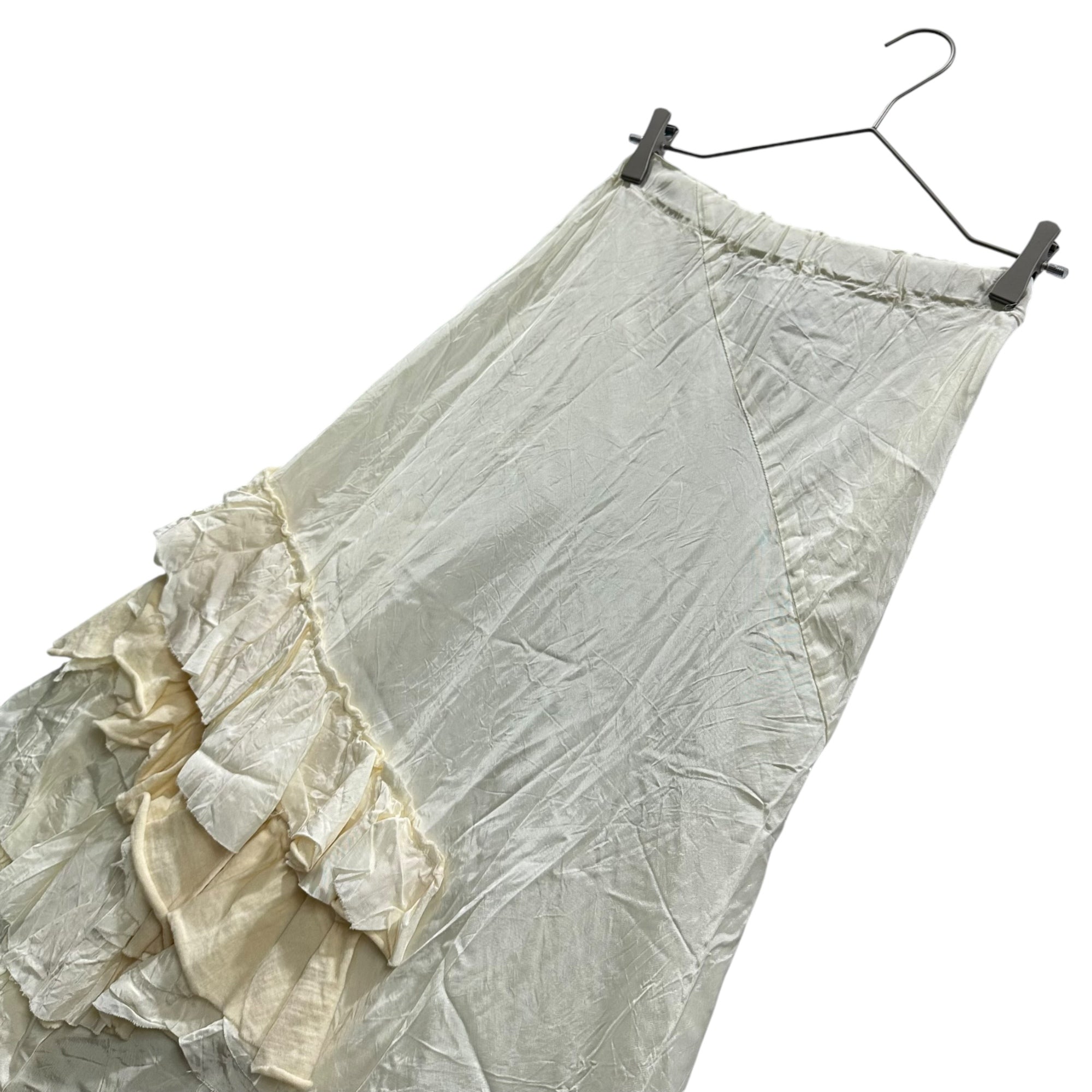 robe de chambre COMME des GARCONS(ローブドシャンブルコムデギャルソン) 2000AW Frilled Acetate Easy Long Skirt フリル アセテート イージー ロング スカート RS-040080 FREE アイボリー AD2000 00s アーカイブ