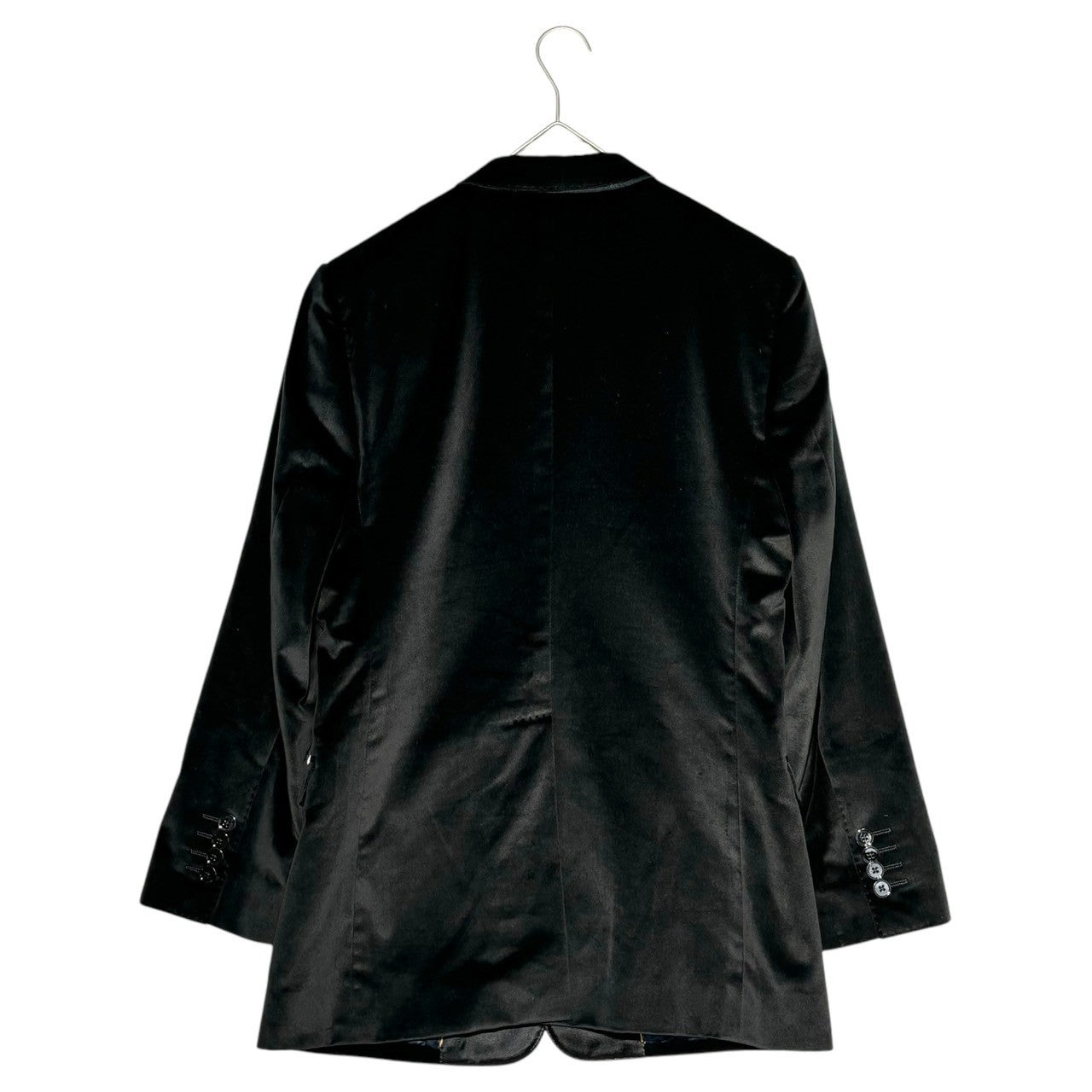 DOLCE&GABBANA(ドルチェ&ガッバーナドルガバ) velor tuxedo jacket ベロア タキシード ジャケット テーラード パーティー G2872T/FUVCF 48 ブラック