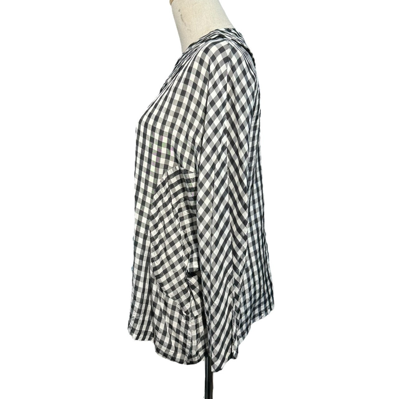 COMME des GARCONS COMME des GARCONS(コムデギャルソンコムデギャルソン) 13AW Dolman Sleeve Check Pullover Blouse ドルマンスリーブ チェック プルオーバー ブラウス RL-B006 S ブラック×ホワイト AD2013