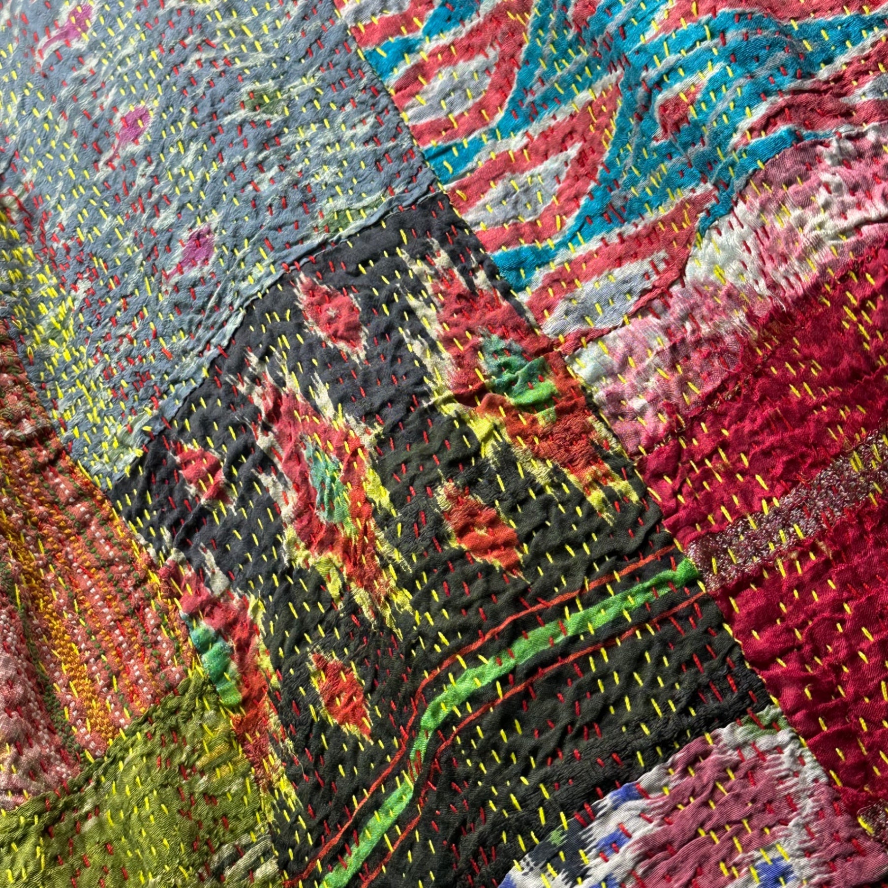 PERIOD FEATURES(ピリオドフィーチャーズ) Sashiko Silk Patchwork Shirt 刺し子 シルク パッチワーク シャツ J22022-3 表記無(FREE) マルチ