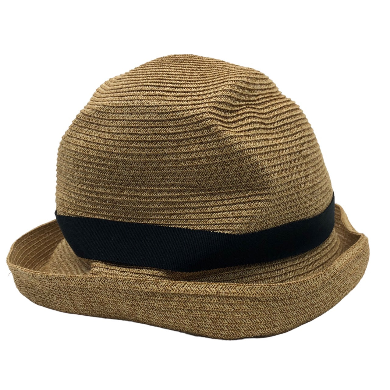 mature ha.(マチュアーハ) BOXED HAT 7cm brim grosgrain ribbon/ボックスハット SIZE M ナチュラル 箱付 定価19,800円(税込)