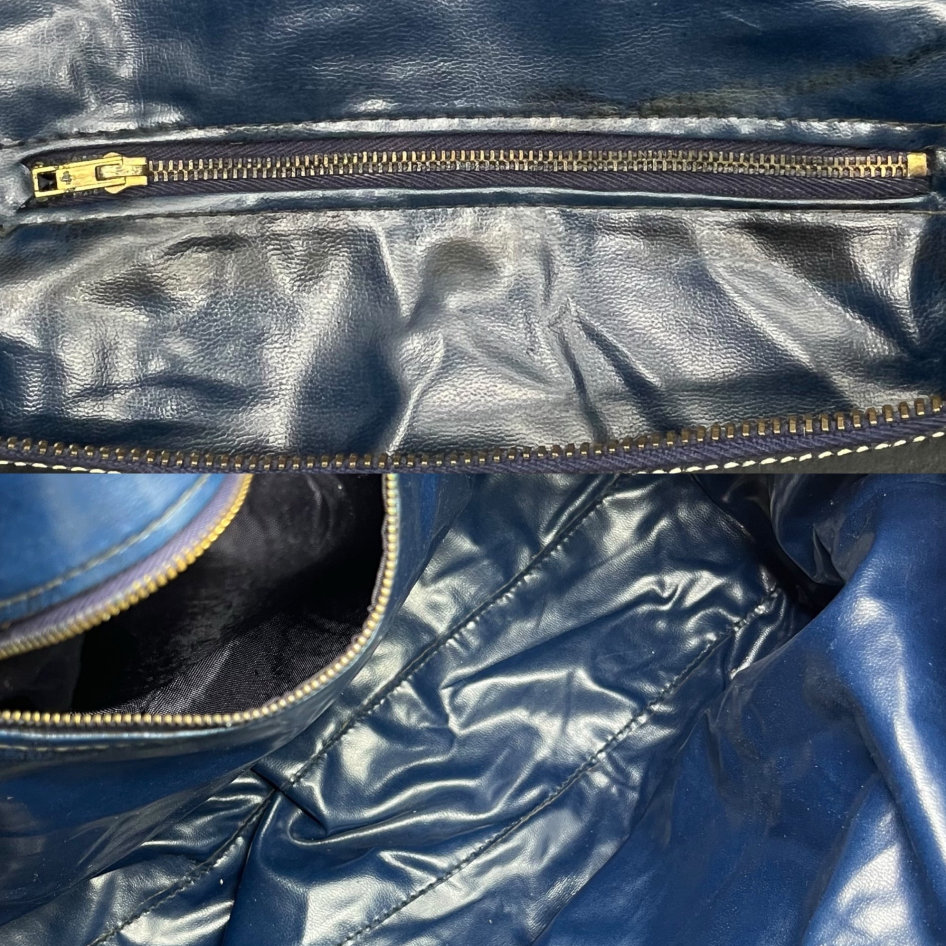 CELINE(セリーヌ) Vintage C Circle Boston Bag ヴィンテージ Cサークル ボストン バッグ ネイビー キャンバス ゴールド 金具 マカダム