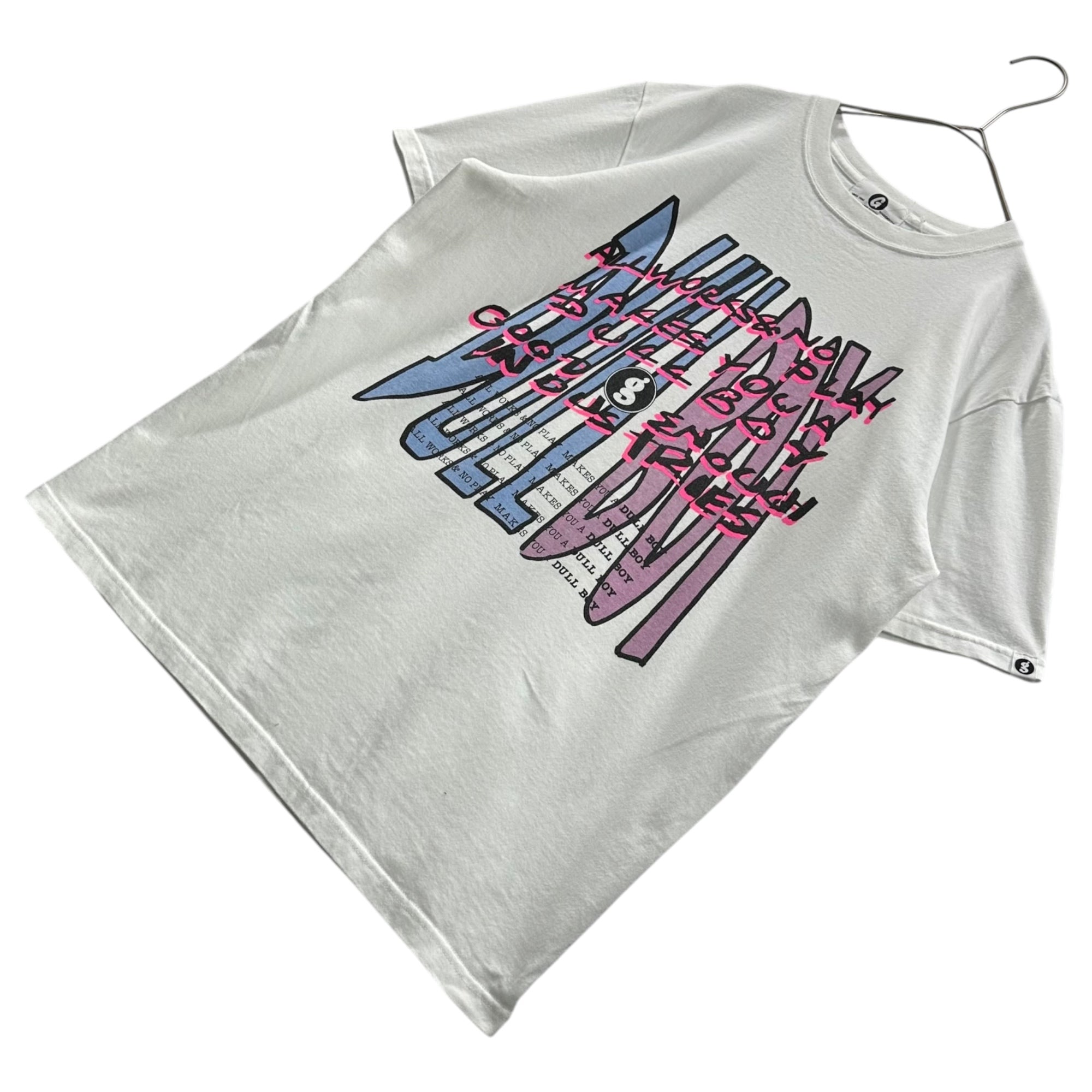 GOODENOUGH(グッドイナフ) 2014ss DULL BOY TEE Graphic s/s T-shirt グラフィック 半袖 Tシャツ L ホワイト×ピンク