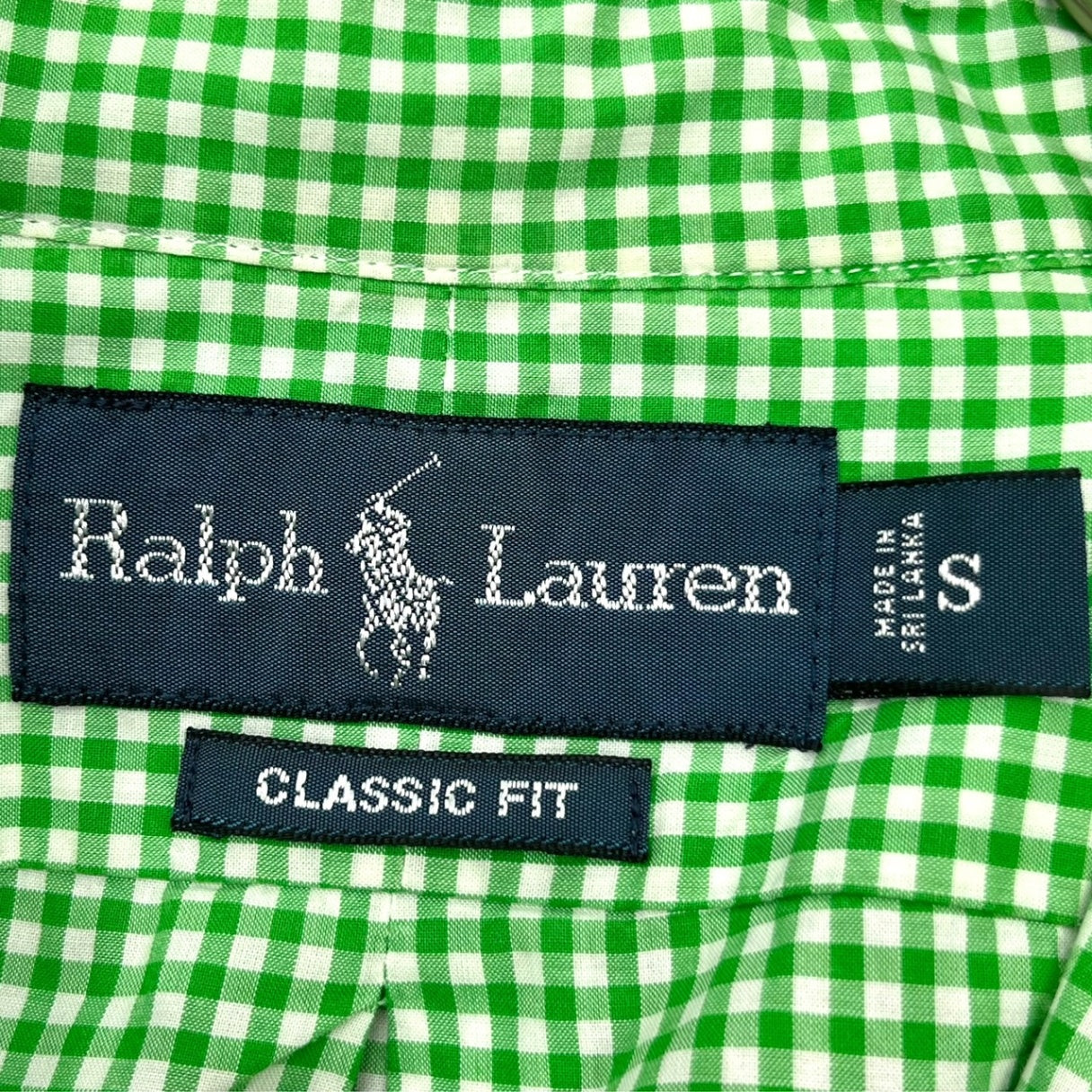 POLO RALPH LAUREN(ポロラルフローレン) Ｇingham check BD shirt ギンガム チェック ボタン ダウン シャツ S グリーン×ホワイト