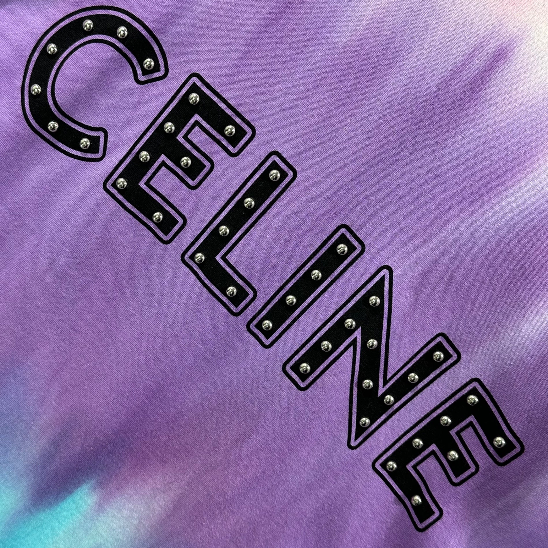 CELINE(セリーヌ) 21SS Studs Logo Print Tie-Dye Loose T-Shirt スタッズ ロゴ プリント タイダイ ルーズ Tシャツ 2X687956M S ピンク×パープル×ブルー エディスリマン Hedi Slimane TEEN KNIGHT POEM