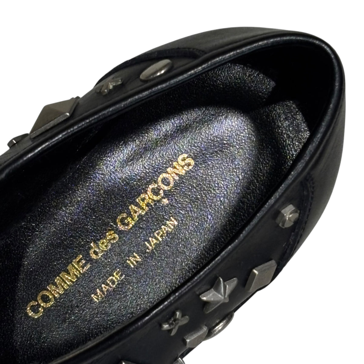 COMME des GARCONS(コムデギャルソン) Mixed-Stud Leather Shoes ミックス スタッズ レザー シューズ 22cm ブラック×シルバー アーカイブ
