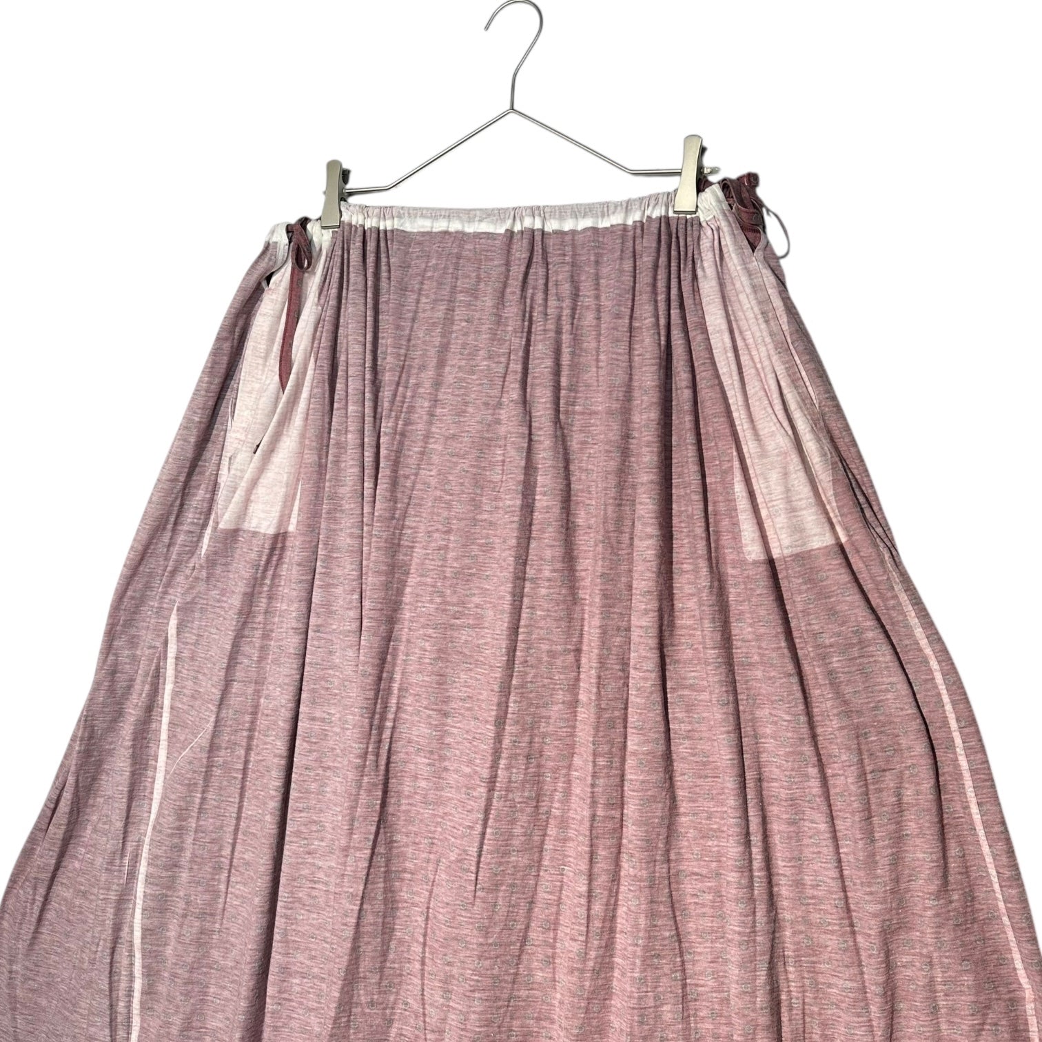 Y's(ワイズ) Inside-Out Gathered Skirt with Small Pattern インサイドアウト 小紋柄 ギャザー スカート YX-T57-972 3 レッド