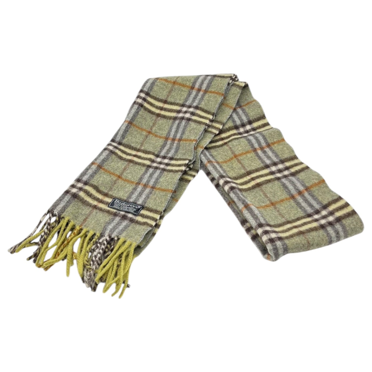 ✨希少✨Burberrys バーバリーズ マフラー カシミヤ 緑色 ホースロゴ Burberrys(バーバリーズ) Burberry check wool muffler バーバリー