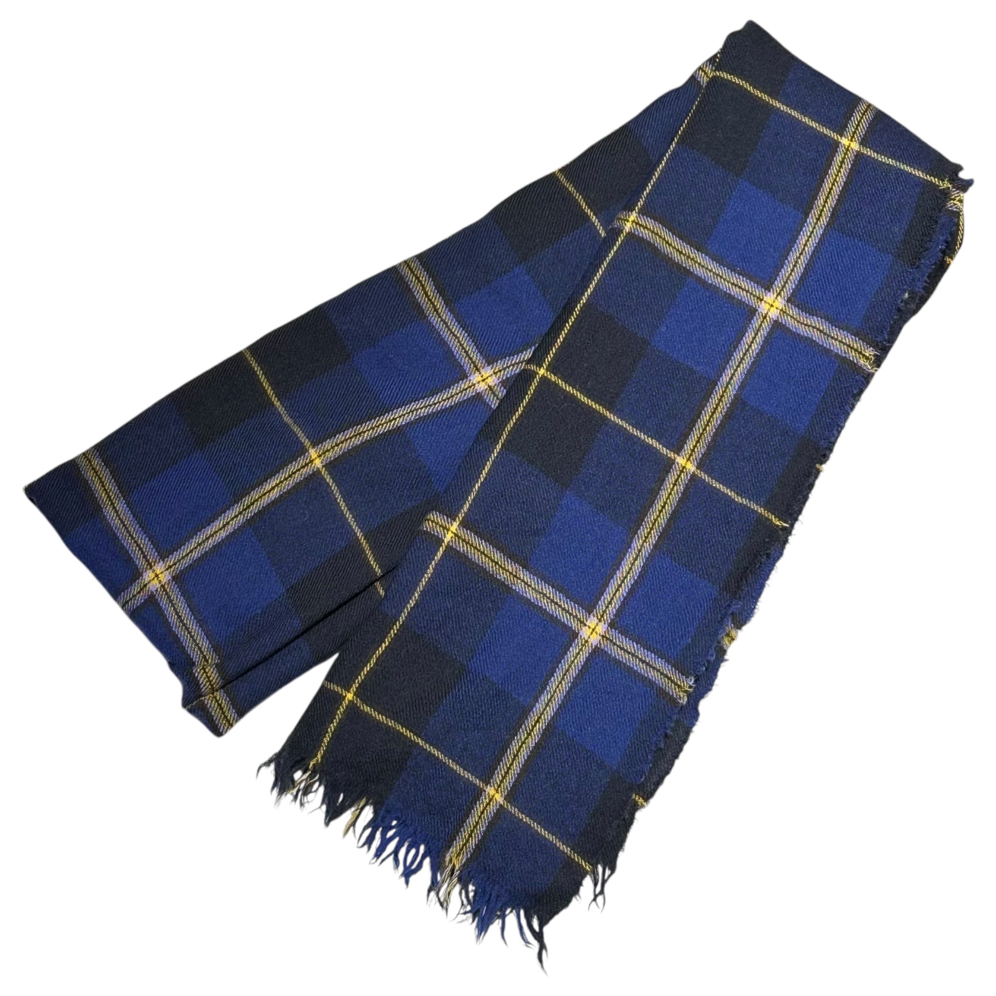 COMME des GARCONS(コムデギャルソン) "LOCHCARRON" Tartan Check Wool Stole タータン チェック ウール ストール OJ-K008 ブルー×イエロー LOCHCARRON生地使用 マフラー
