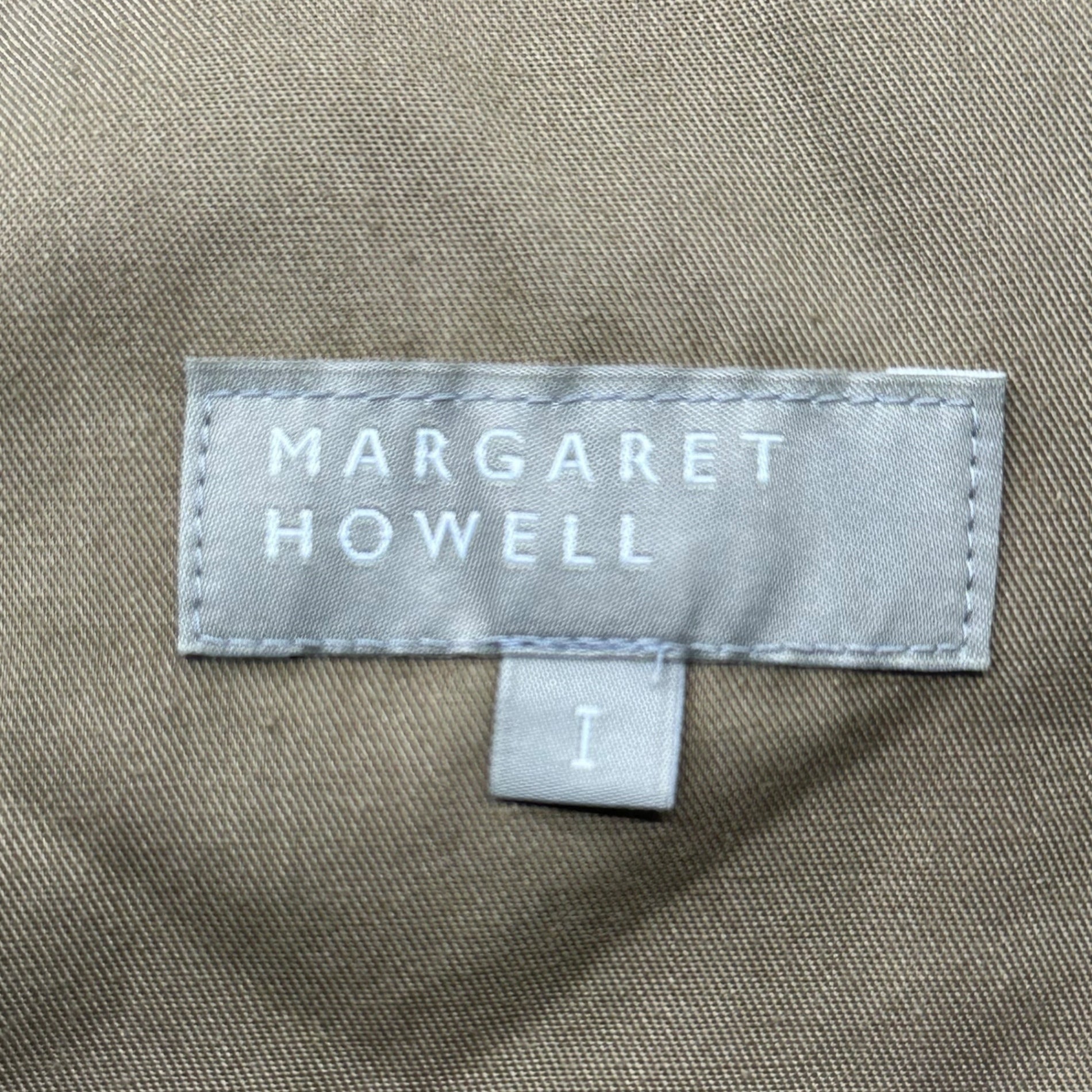MARGARET HOWELL(マーガレットハウエル) Linen Cotton Twill Easy Slacks リネン コットン ツイル イージー スラックス パンツ 578-0142605 1(S程度) ベージュ 参考定価37,000円＋税