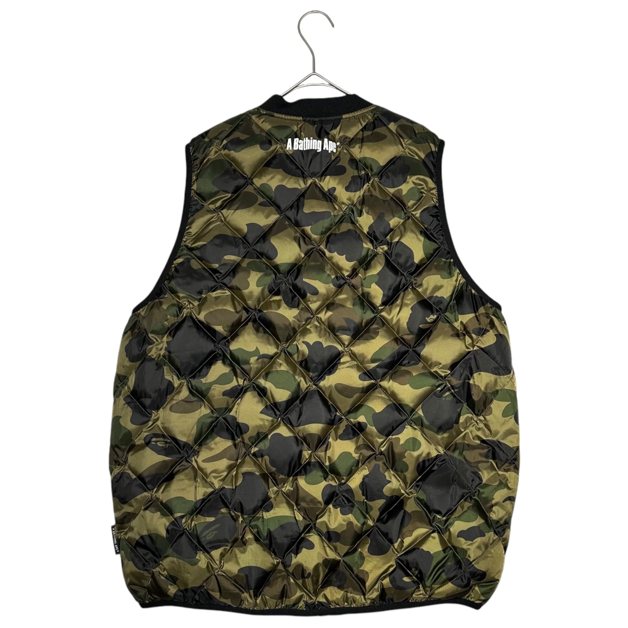 A BATHING APE(アベイシングエイプ) 1ST CAMO PUFFER VEST ファースト カモ ダウン ベスト 猿 001LJC801008X L カーキ