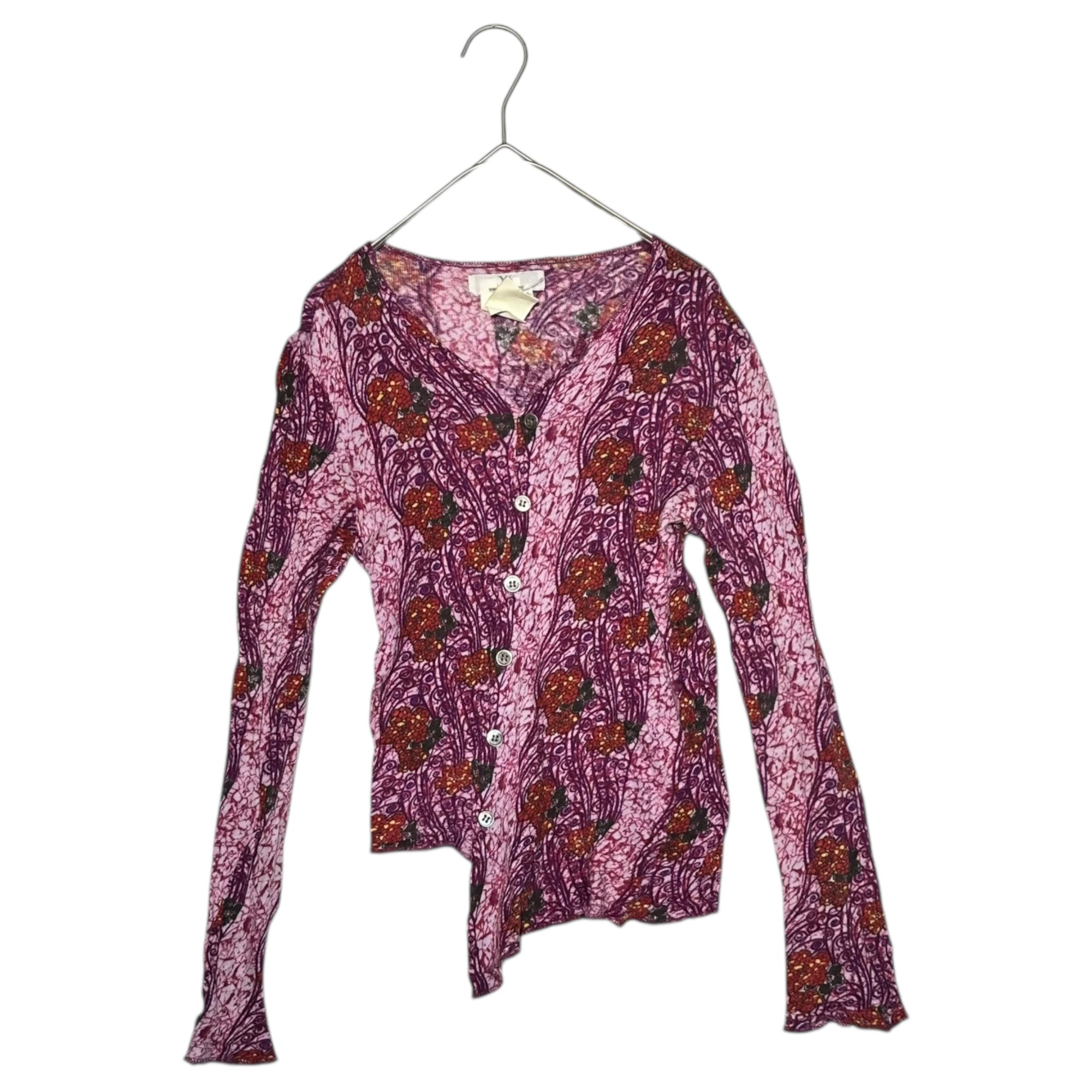 Y's(ワイズ) Transformable Floral Print Cardigan 変形 花柄 カーディガン 3 パープル