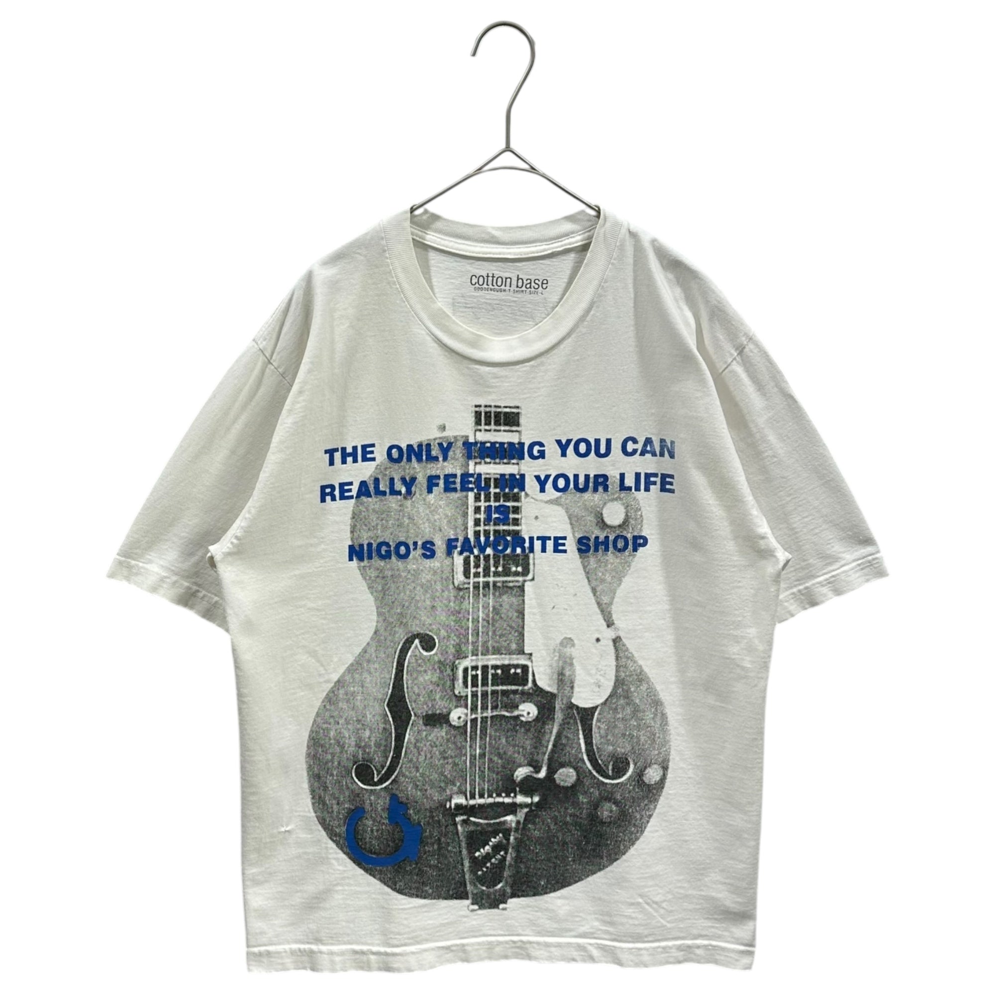 GOODENOUGH(グッドイナフ) 2003's cotton base Gretsch Guitar Print s/s T-Shirt グレッチ ギター プリント 半袖 Tシャツ L ホワイト×ブルー×グレー 2003年BAPEギャラリー限定