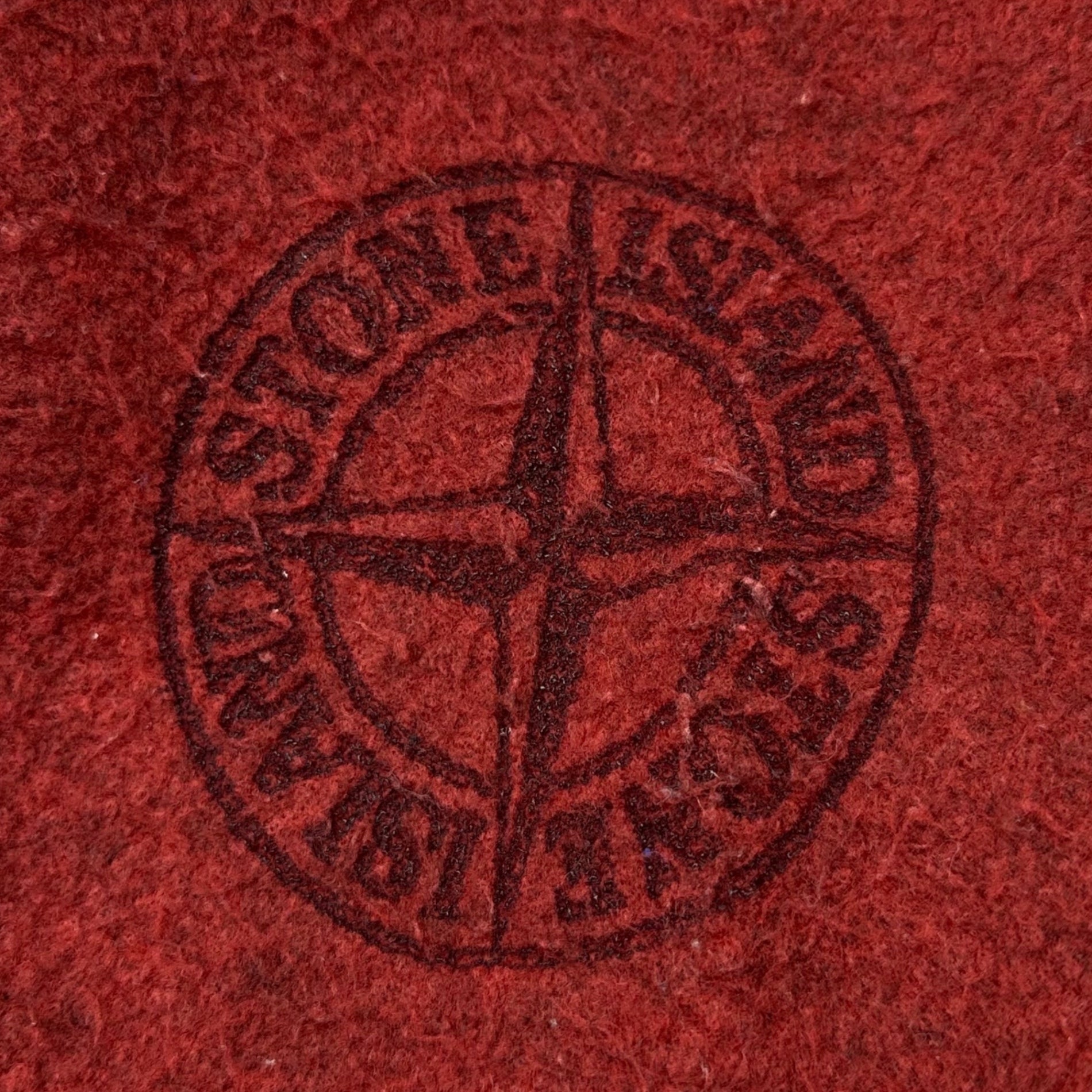 STONE ISLAND(ストーンアイランド) 06AW Polyester Felt Logo Embroidery L/S Shirt ポリエステル フェルト ロゴ 刺繍 長袖 シャツ 45151319 XL レッド 00's アーカイブ ジャケット