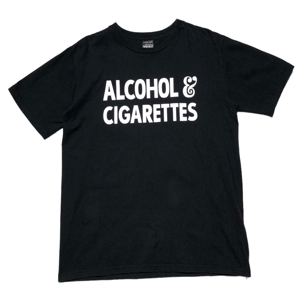 NUMBER (N)INE(ナンバーナイン) "ALCOHOL & CIGARETTES" print T-shirt プリント Tシャツ 2(M程度) ブラック