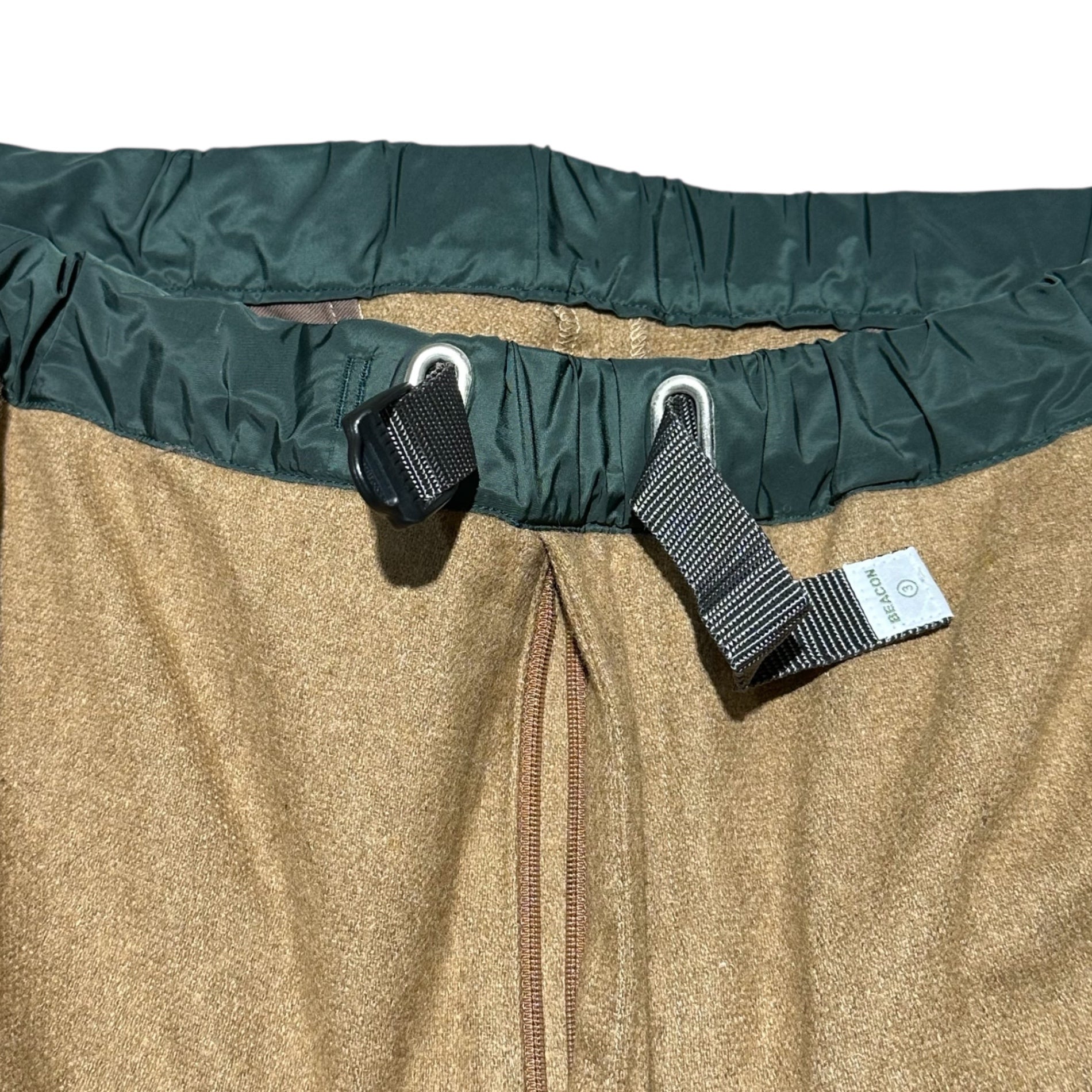 kolor BEACON(カラービーコン) 22AW Waist-Cut Flannel Tapered Pants ウエスト切替 フランネル テーパード パンツ 22WBM-P04134 3(L程度) キャメル×グリーン