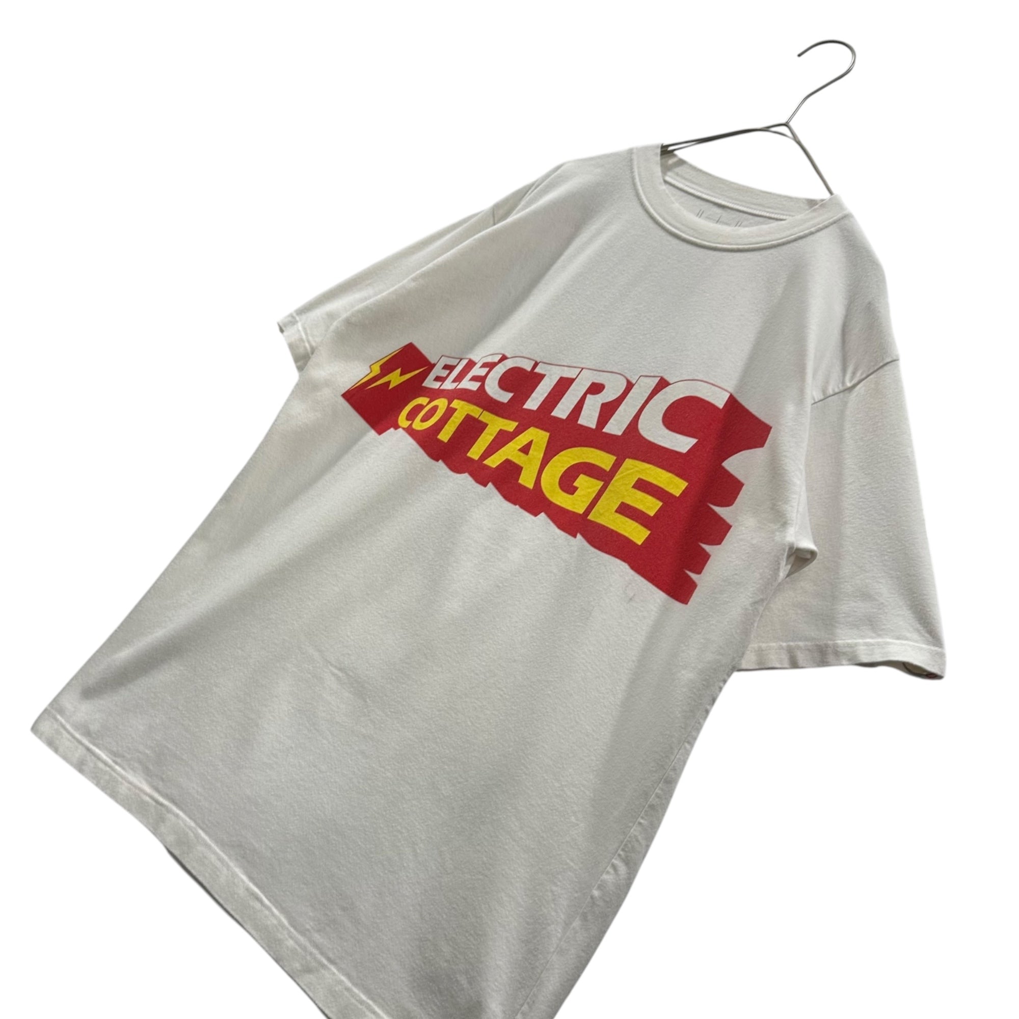 ELECTRIC COTTAGE(エレクトリックコテージ) Front Logo Graphic S/S T-Shirt フロント ロゴ グラフィック 半袖 Tシャツ M ホワイト×レッド×イエロー