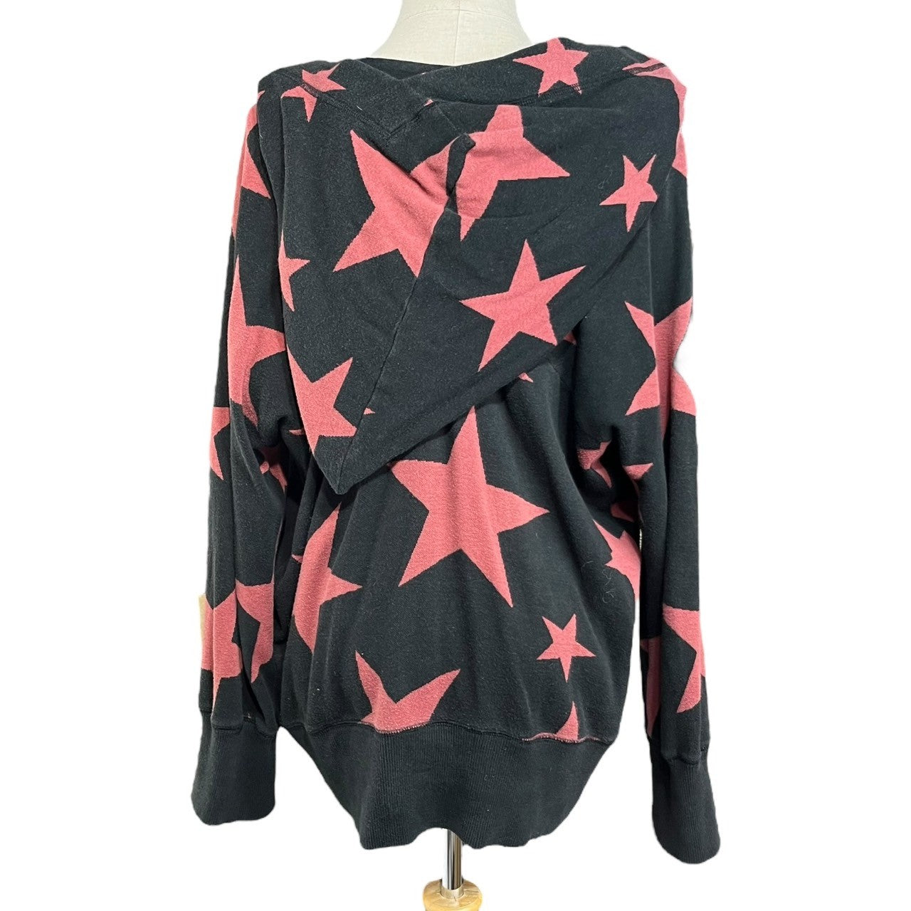 Vivienne Westwood RED LABEL(ヴィヴィアンウエストウッドレッドレーベル) Star all over pattern big hood zip up hoodie スター総柄 ビッグフード ジップアップ パーカー 16-01-331001 3(L) ブラック×レッド