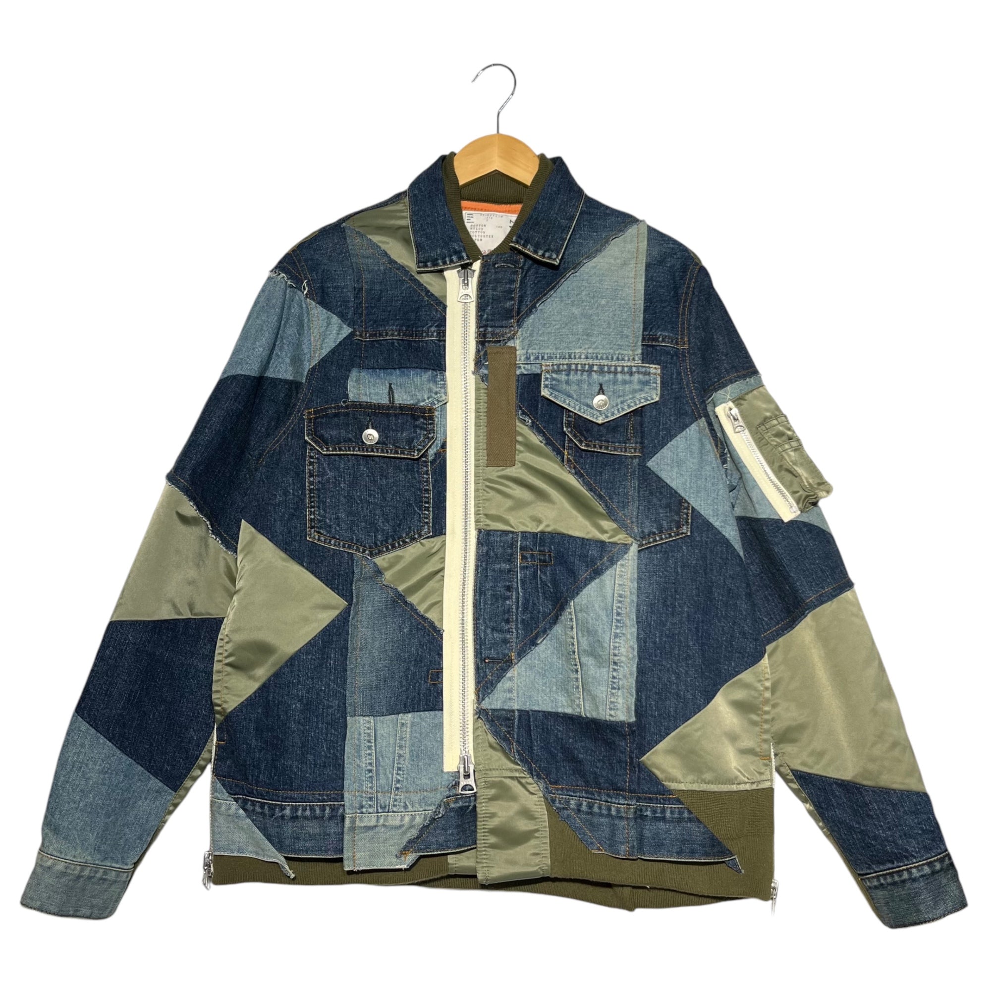 sacai(サカイ) 21AW Hank Willis Thomas Solid Mix Blouson ハンク ウィリス トーマス ソリッド ミックス ブルゾン 21-02447M 2(M) インディゴ×カーキ