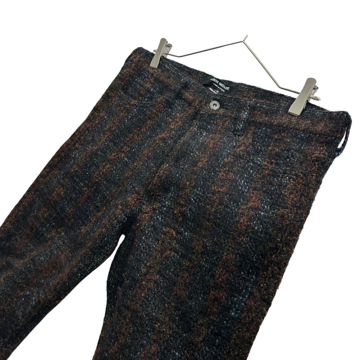 JUNYA WATANABE COMME des GARCONS(ジュンヤワタナベコムデギャルソン) 2005AW Mohair-Blend Windstopper Liner Check Pants モヘヤ混 ウインドストッパーインナー チェック パンツ JP-P009 S ブラック×オレンジ×ブルー AD2005