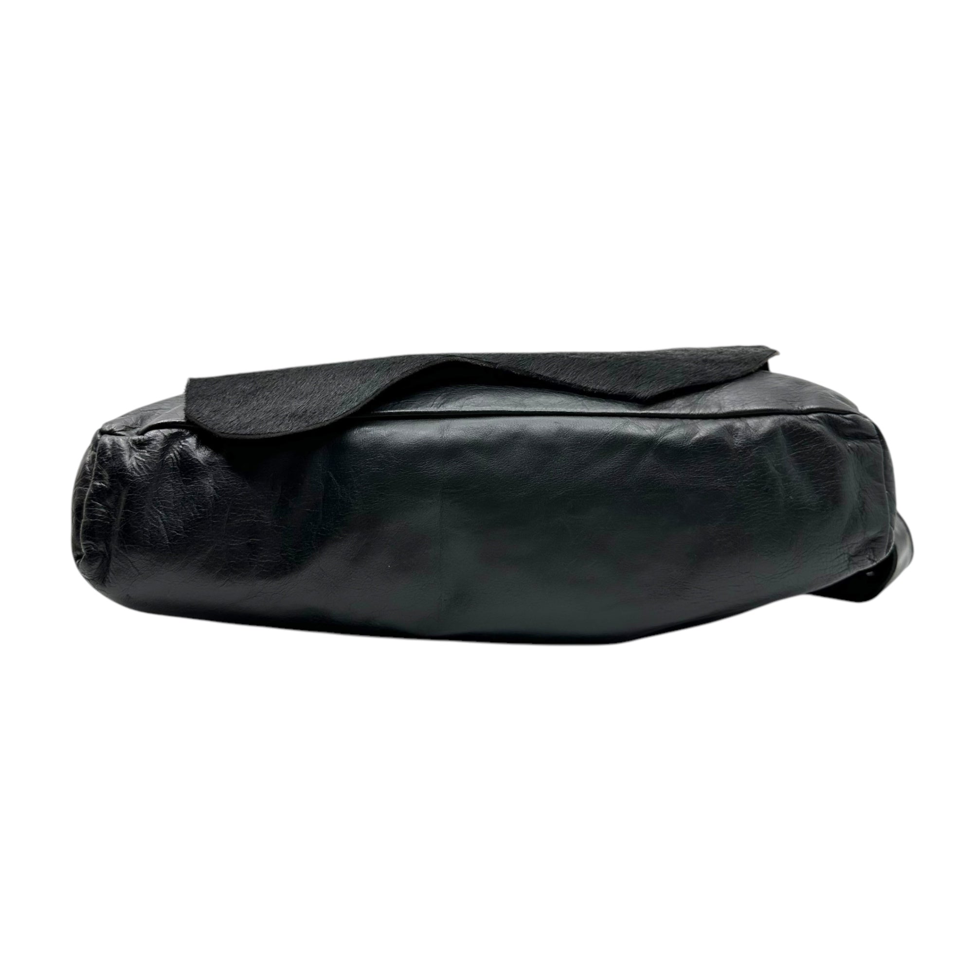 JAS-M.B.(ジャスエムビー)England made Haraco leather messenger bag イングランド製 ハラコ レザー メッセンジャー バッグ ブラック