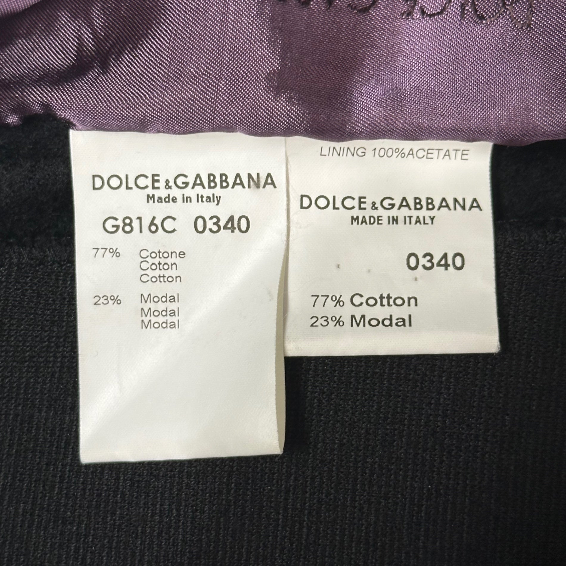 DOLCE&GABBANA(ドルチェ&ガッバーナドルガバ) 2000's Velvet 3-Piece Suit ベルベット 3ピース スーツ G816C 0340 48 パープル セットアップ