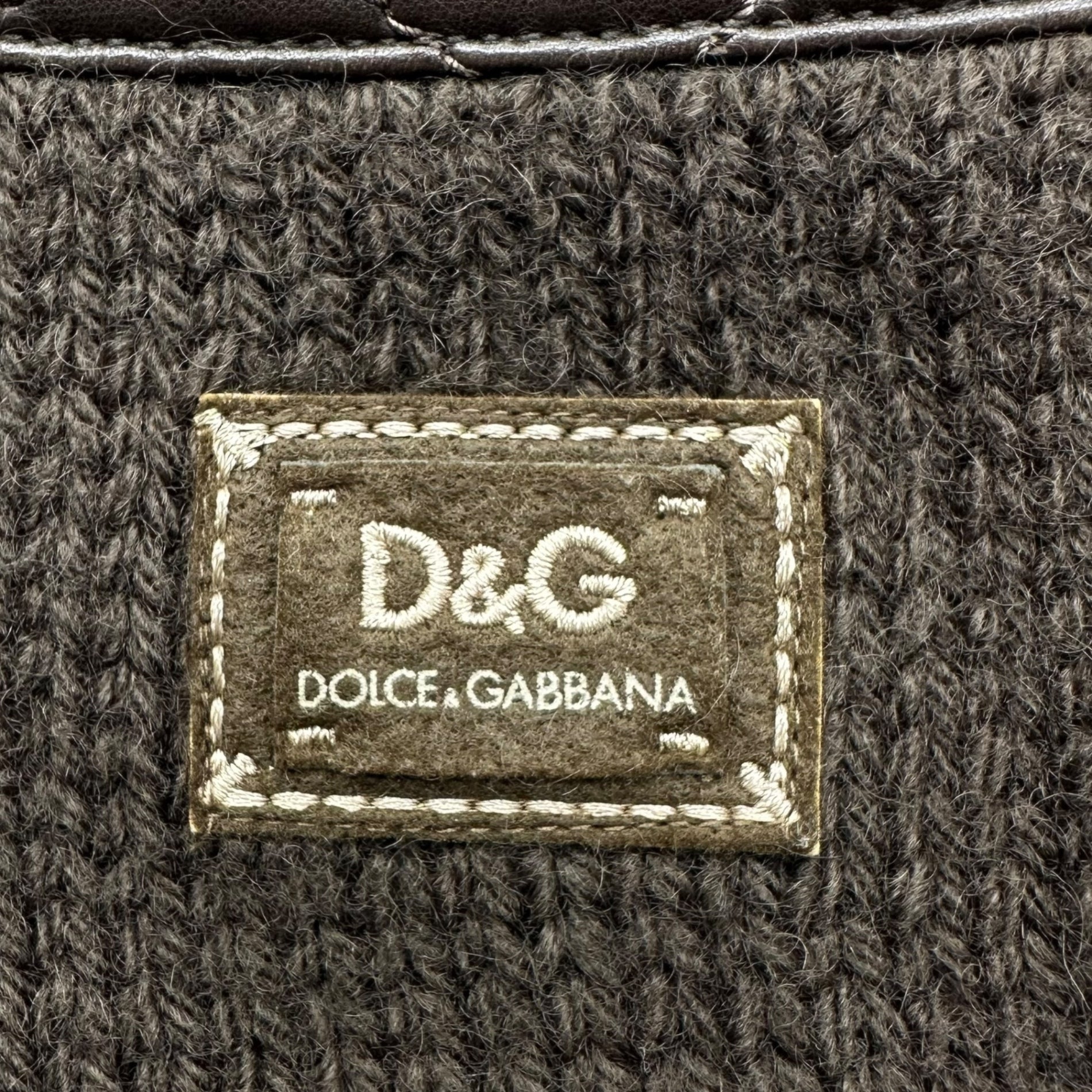 D&G(ディー&ジードルガバドルチェ&ガッバーナ) Leather Pocket Zip-Up Knit Jacket レザー ポケット ジップアップ ニット ジャケット RK0416 SK702 L ブラウン
