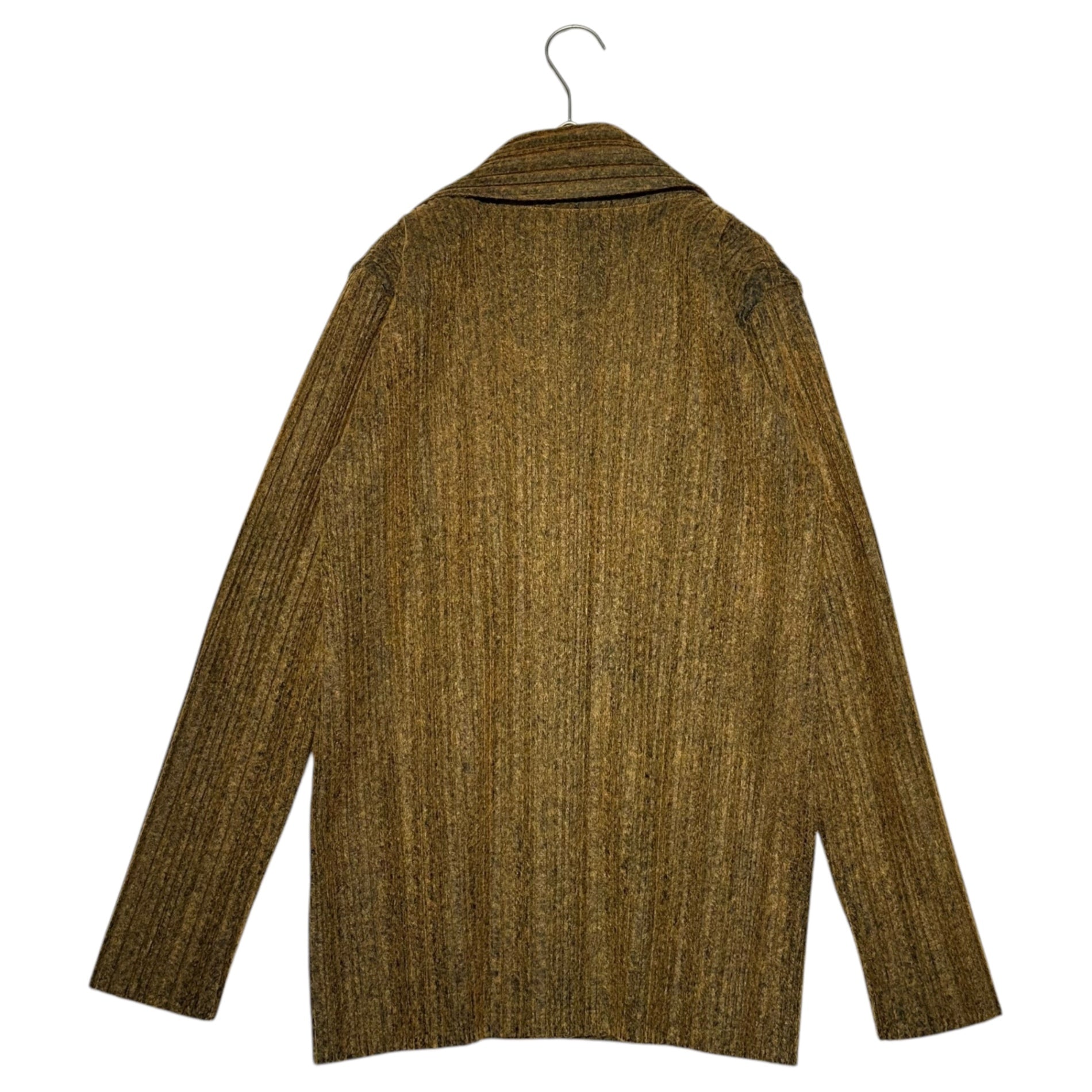 PLEATS PLEASE(プリーツプリーズ) Felt Pleated Tailored 3B Jacket フェルト プリーツ テーラード 3B ジャケット PP23-JA632 3(L程度) ブラウン×グリーン