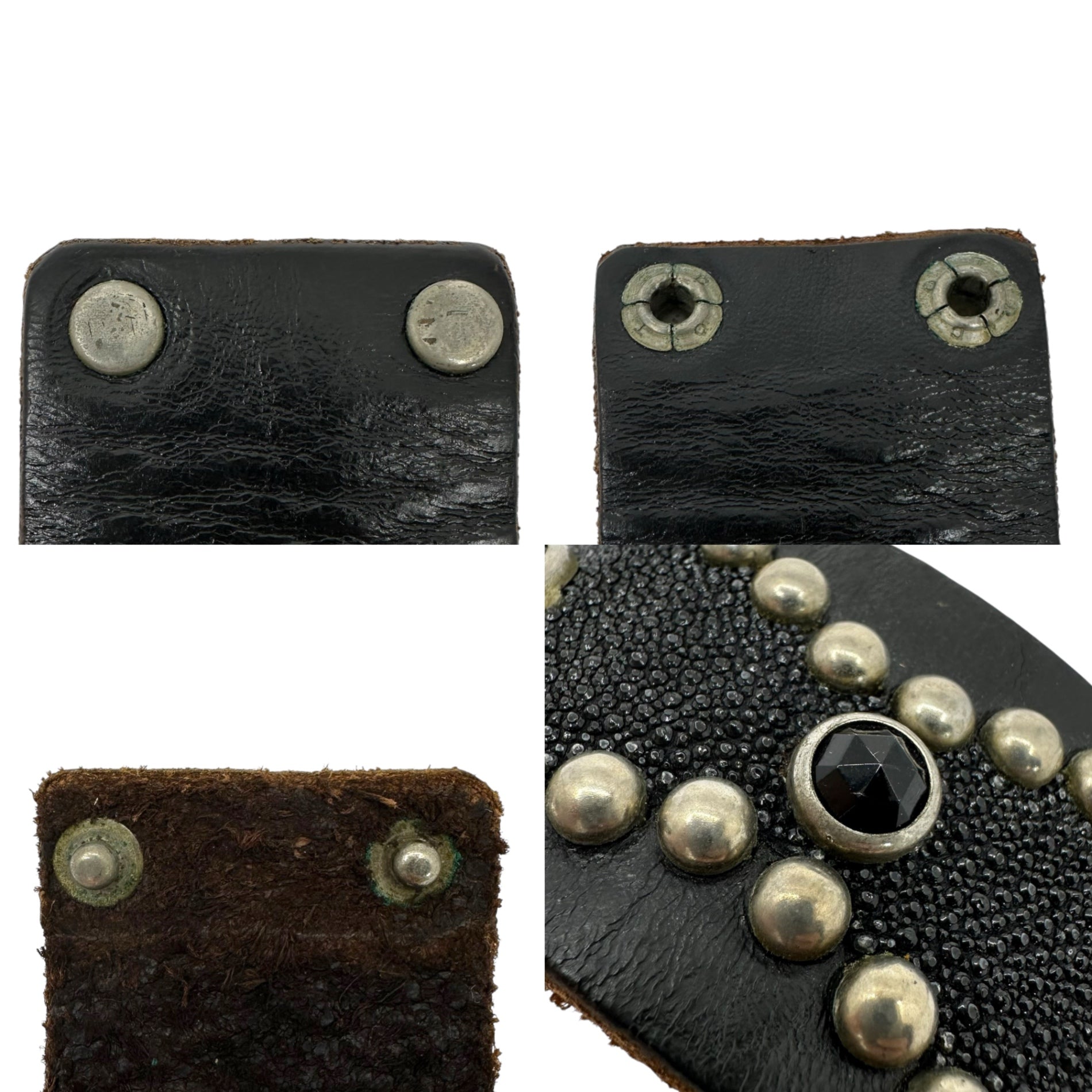 HTC(エイチティーシー) Studded Leather Bracelet スタッズ レザー ブレスレット ブラック