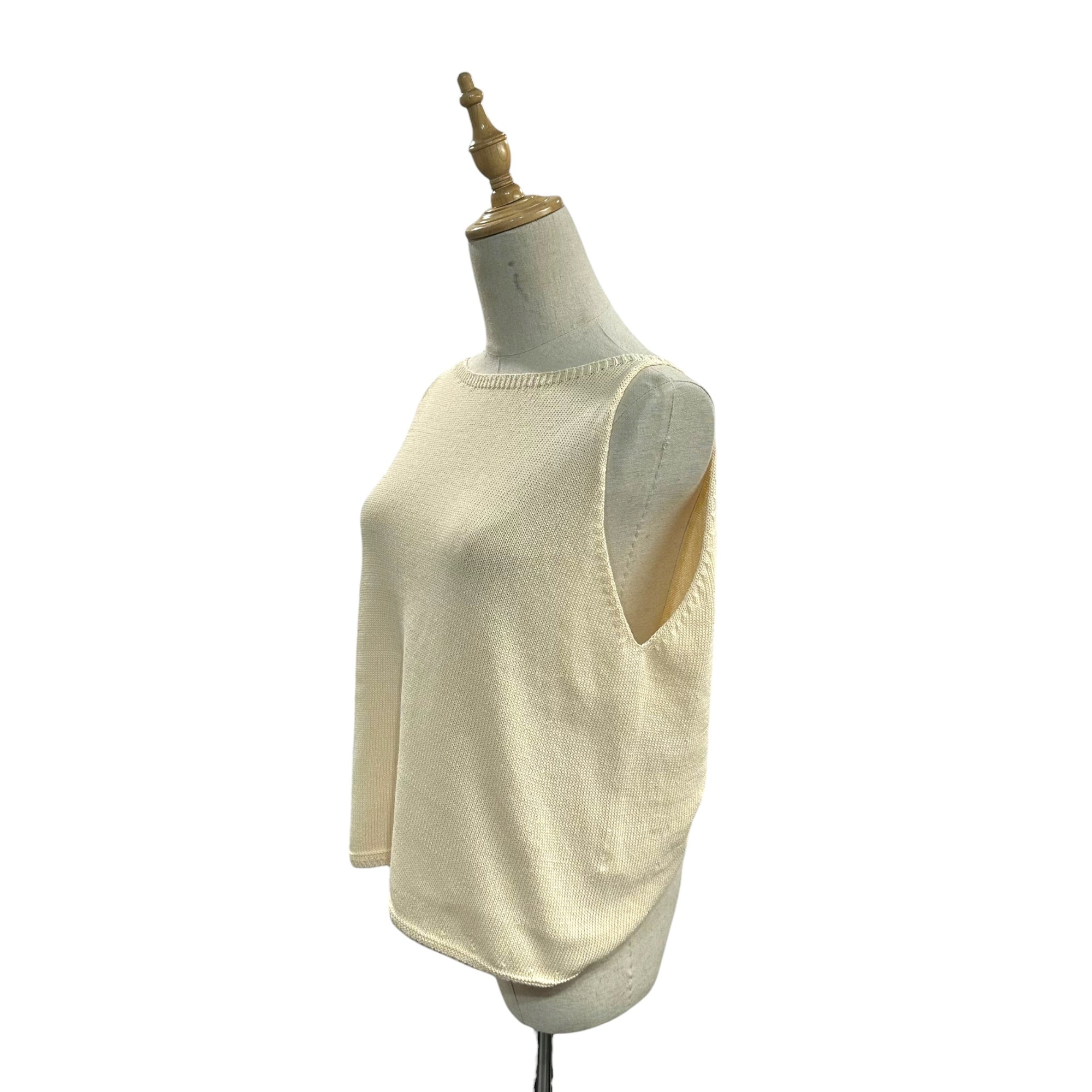 Atelier Andante(アトリエアンダンテ) Linen knit sleeveless top リネン ニット ノースリーブ トップ FREE アイボリー ベスト