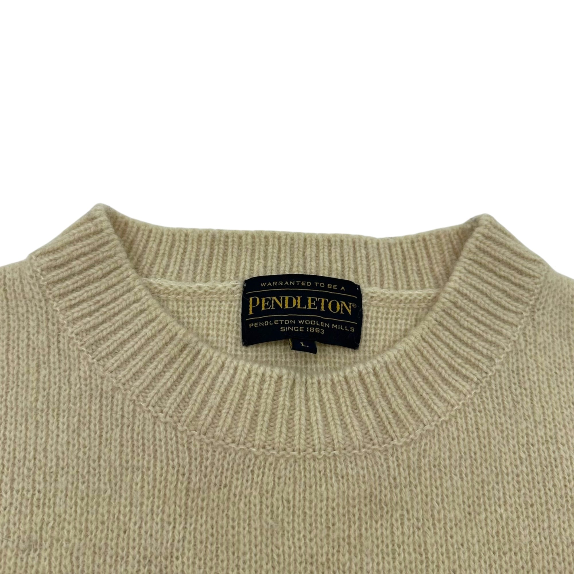 PENDLETON(ペンドルトン) Back Chimayo Pattern L/S Wool Knit Sweater バック チマヨ柄 長袖 ウール ニット セーター 0575-2212 L アイボリー