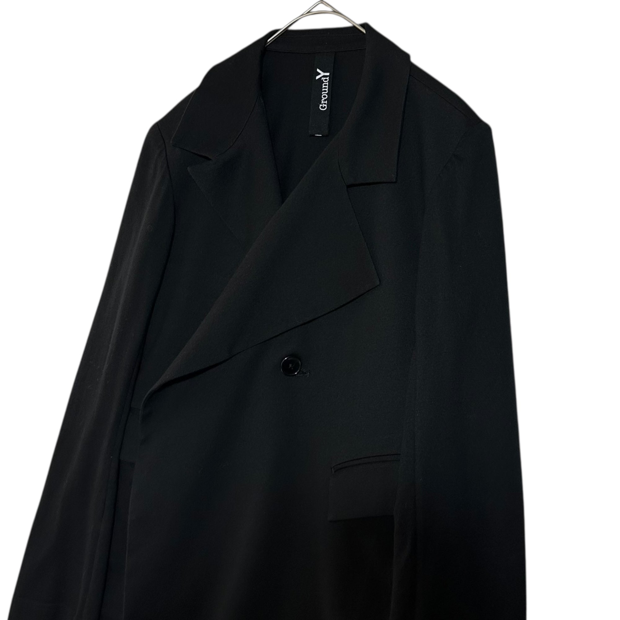 Ground Y(グラウンドワイ) 18SS Asymmetrical Jacket アシンメトリー 天竺 ジャケット GW-J01-011 1 ブラック テーラード