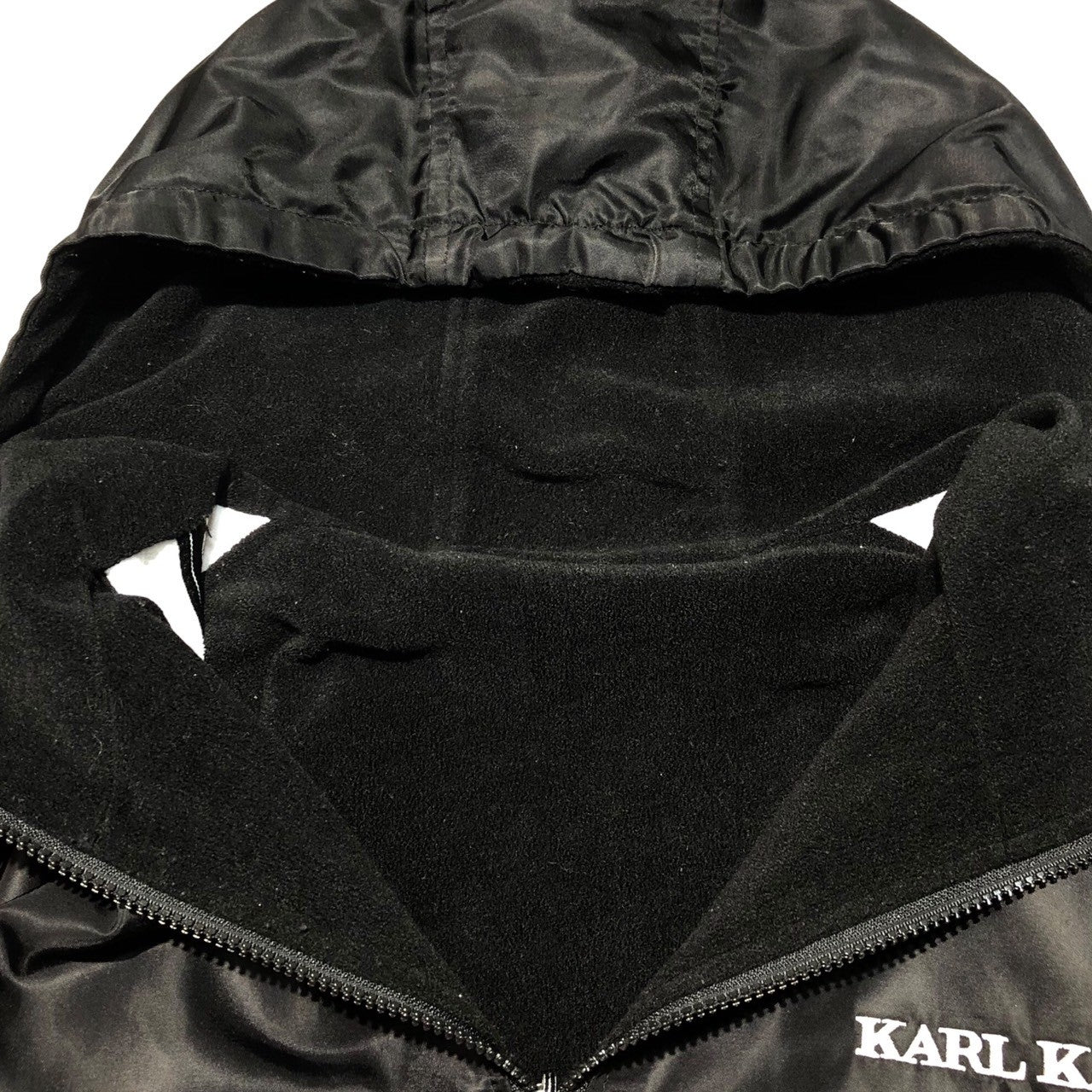 Karl Kani(カールカナイ) 90's  logo reversible nylon mountain parka ロゴ リバーシブル ナイロン マウンテンパーカー 表記無し(XL程度) ブラック×オレンジ 90年代 ビッグサイズ
