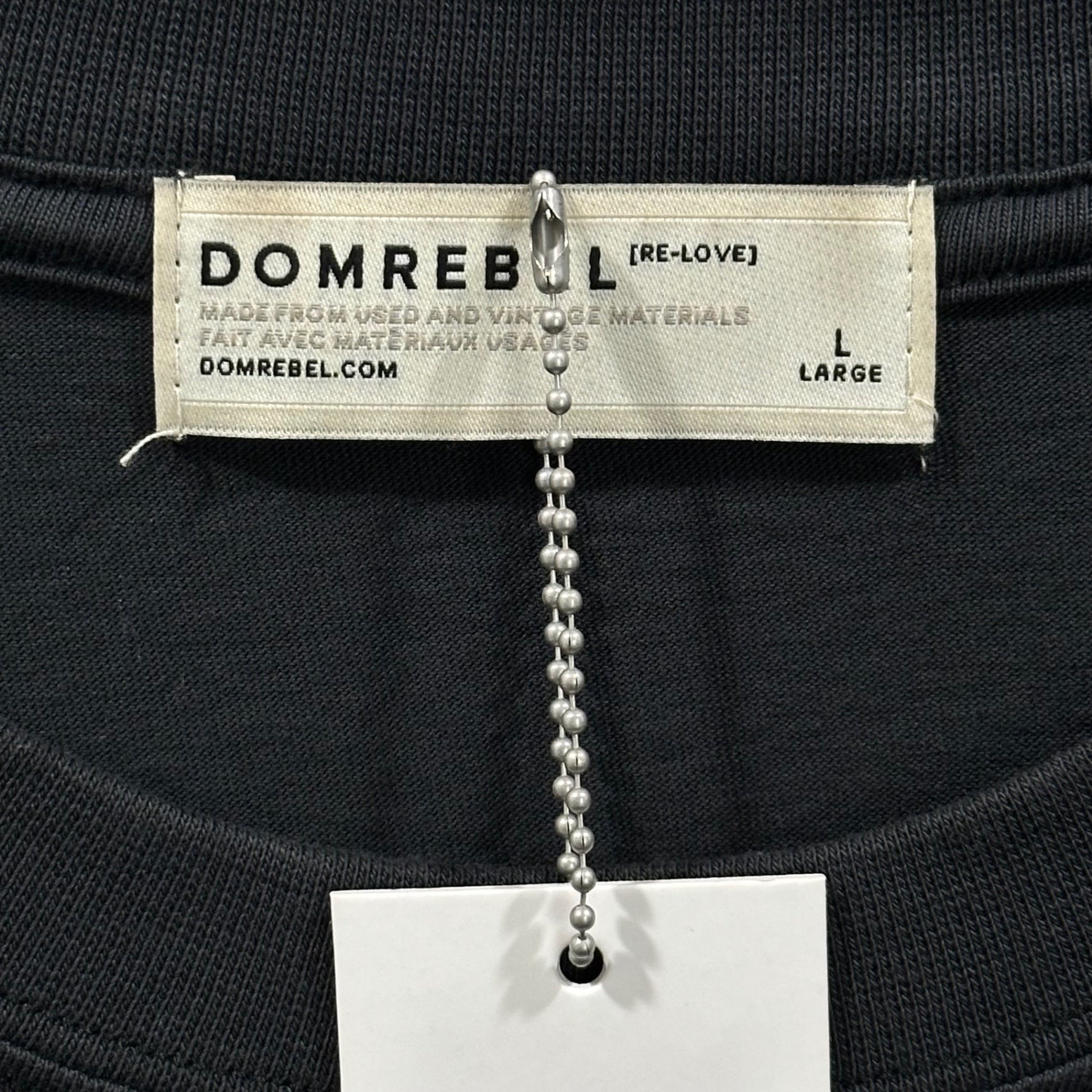 DOMREBEL(ドムレーベル) 24SS Distressed Studded Printed S/S T-shirt ダメージ加工 スタッズ 装飾 半袖 Tシャツ 24071310000730 L ブラック