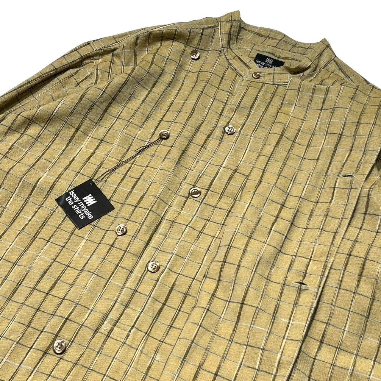 ISSEY MIYAKE(イッセイミヤケ) 80's ~ 90’s flap design check cock shirt フラップ デザイン  チェック コック シャツ ハミルトン社製 I77001-A L イエロー 80年代 ～ 90年代 アーカイブ ヴィンテージ