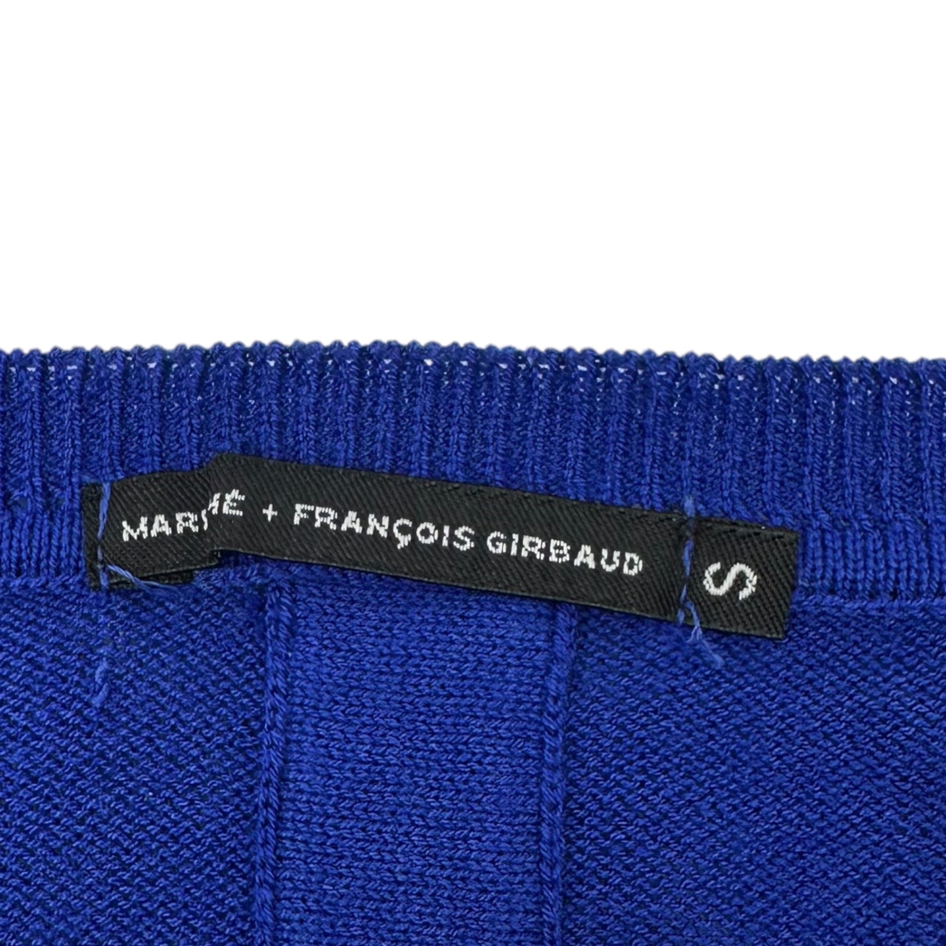MARITHE FRANCOIS GIRBAUD(マリテフランソワジルボー) 00's コットン ミックス クロス ボタン ギミック ニット カーディガン F5-8246 S ブルー Y2K MARITHE FRANCOIS GIRBAUD(マリテフランソワジルボー) 00's 2WAY