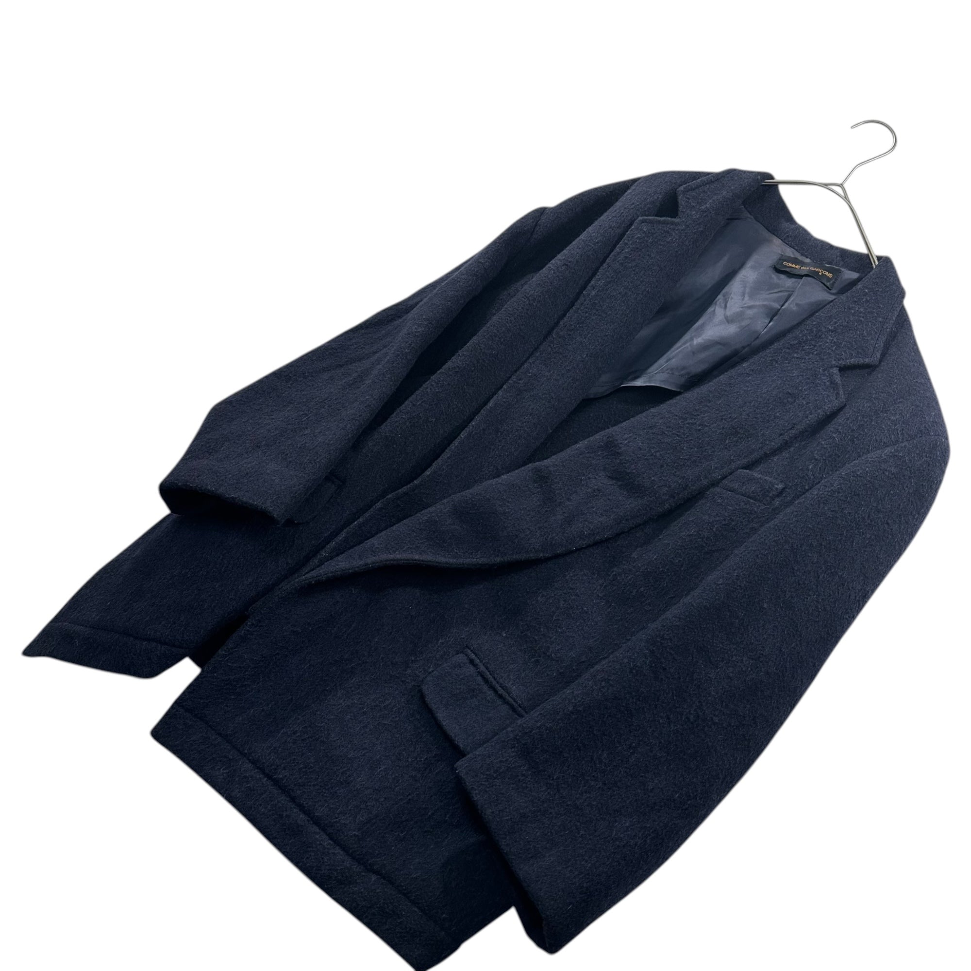 COMME des GARCONS(コムデギャルソン) 80's Big-Button Asymmetrical Wool Tailored Jacket デカボタン 変形 ウール テーラード ジャケット GJ-080020 FREE ネイビー 80年代 80's アーカイブ メンズ着用可