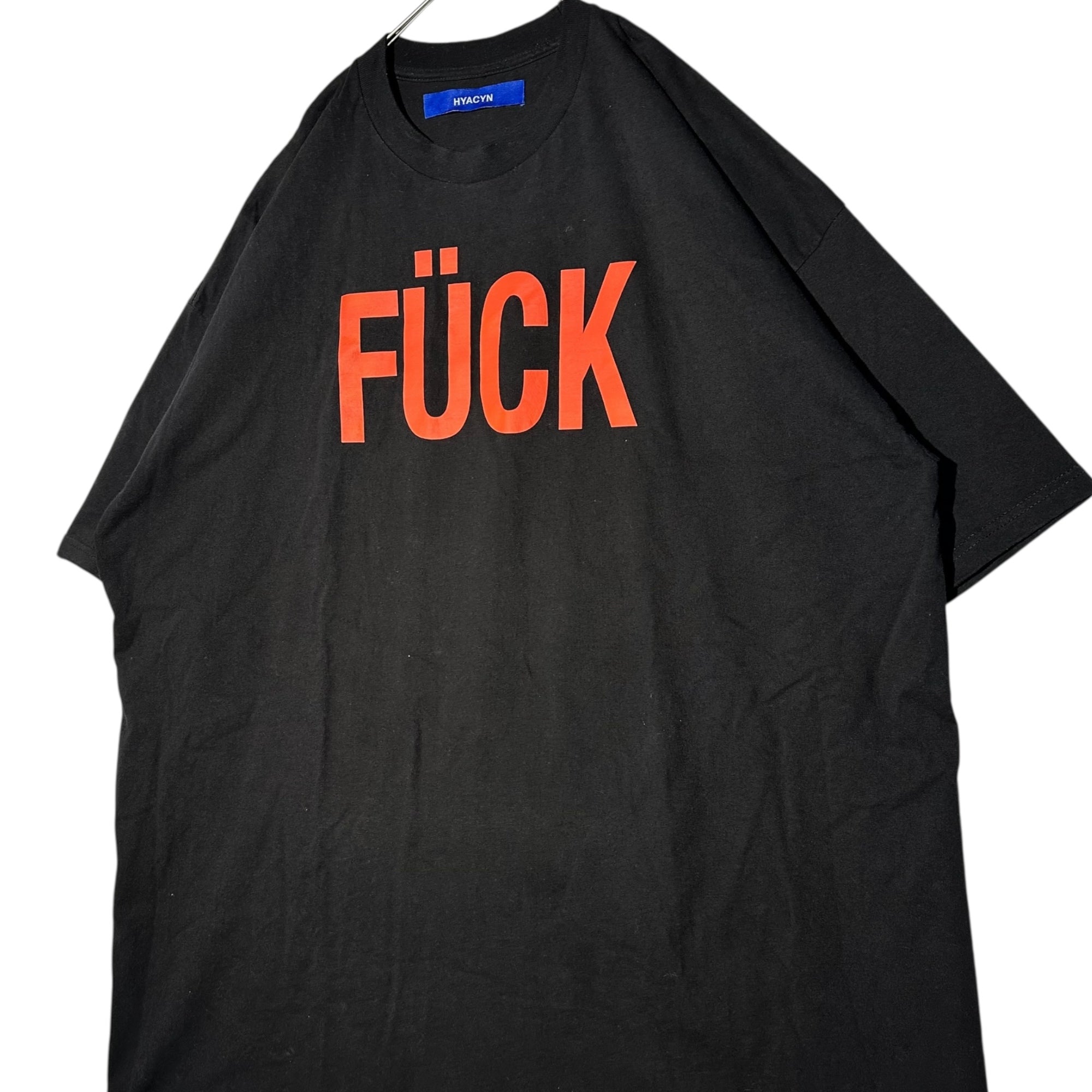 HYACYN(ハイアシン) TEE FÜCK OVSERSIZED ファック オーバーサイズ Tシャツ FREE ブラック×レッド