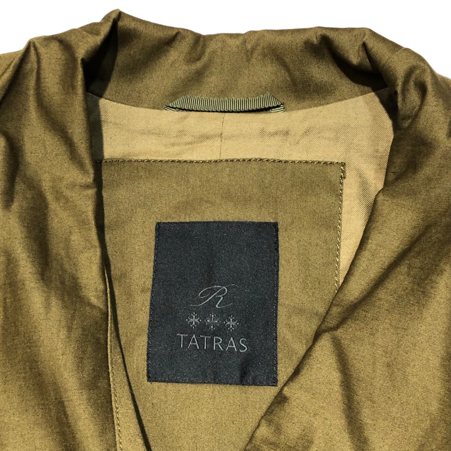 TATRAS(タトラス) R line elizabeth collar trench coat Rライン エリザベスカラー トレンチコート LTL17S4130 03(L程度) カーキ ビッグカラー 高級ライン