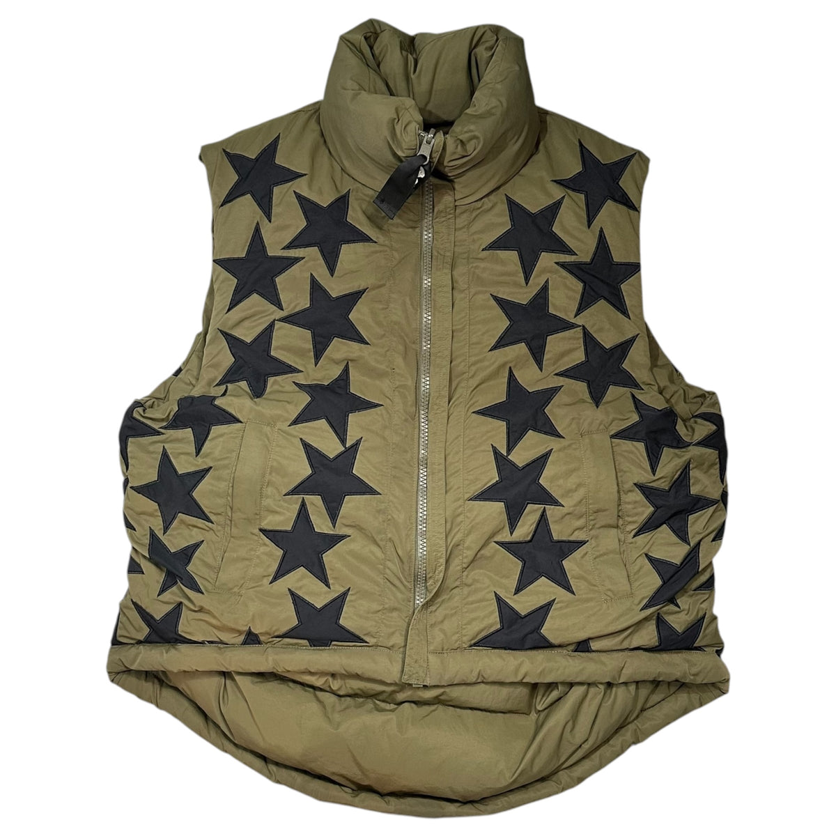 Mayo(メイヨー) 2024AW METEOR SHOWER EMBROIDERY NYLON REVERSIBLE DOWN VEST 流星群 パッチ ナイロン リーバシブル ダウン ベスト 24MY-DNB01 M カーキ×ブラック 参考定価55,000円(税込)