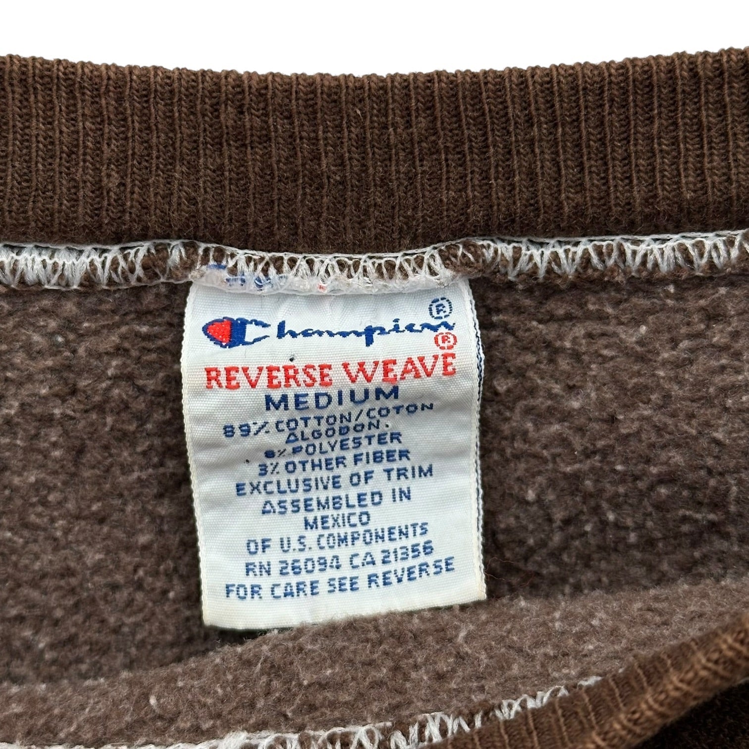 Champion(チャンピオン) 90's REVERSE WEAVE SWEATSHIRT リバース ウィーブ スウェット M ブラウン 90年代 刺繍タグ 無地