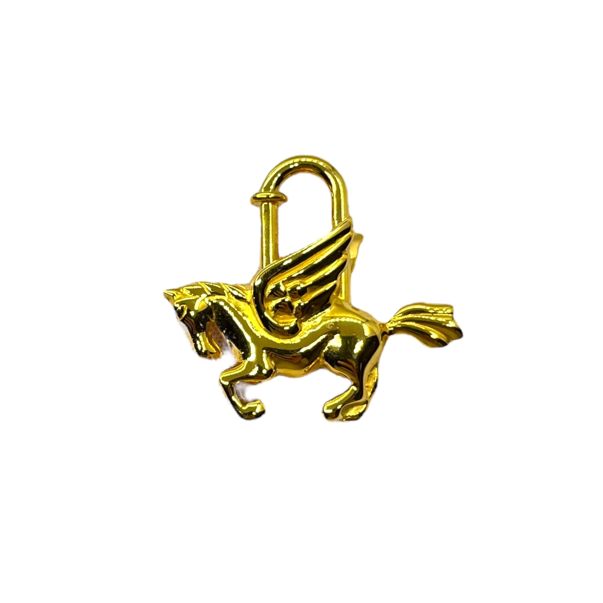 HERMES(エルメス) 1993年限定 pegasus Cadena Charm  ペガサス カデナ チャーム 年間テーマ 「le Cheval」 うま ゴールド 箱付 ペンダントトップにも