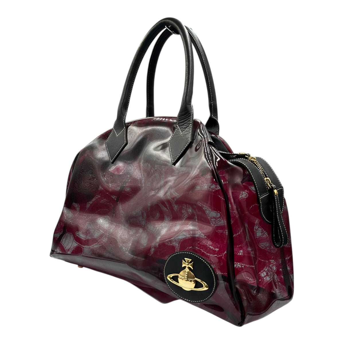 Vivienne Westwood(ヴィヴィアンウエストウッド) Yasmine Bag -  Clear Graphics ヤスミン ハンド バッグ クリア グラフィック レッド×ブラック オーブ ロゴ