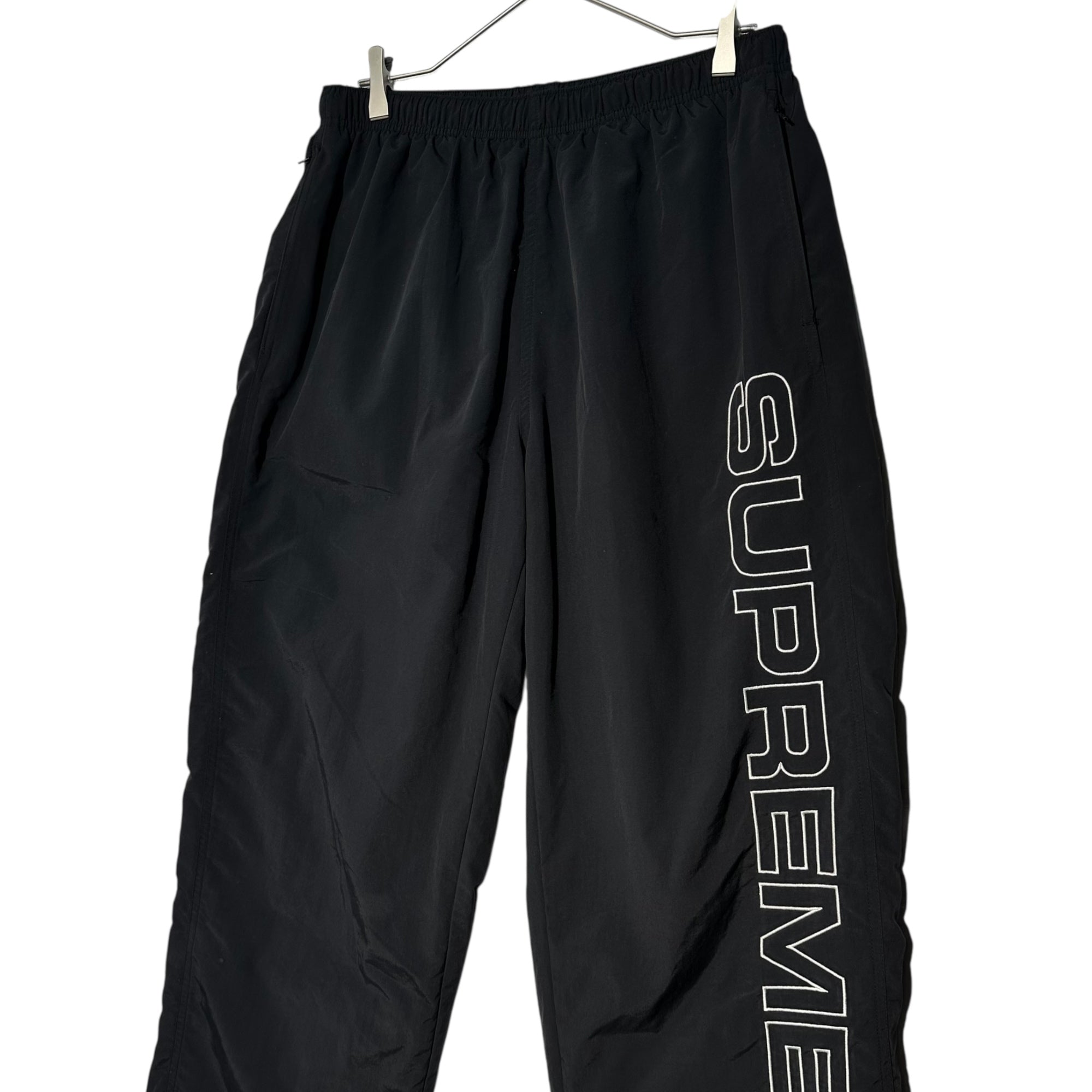 SUPREME(シュプリーム) 24AW Spellout Embroidered Track Pant ロゴ 刺繍 ナイロン トラック パンツ L ブラック 24FW