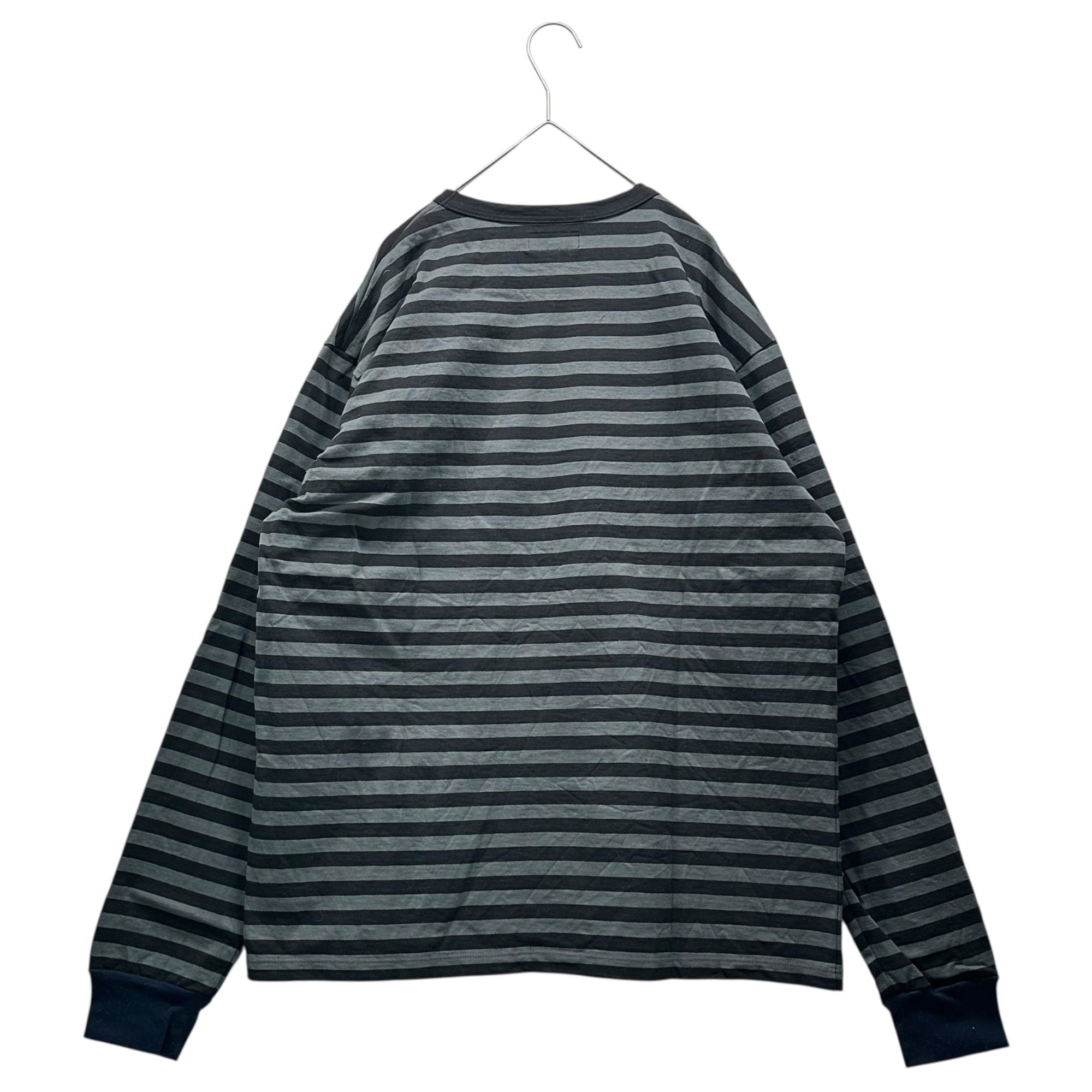 V.A. Fragment × agnes b.(フラグメント × アニエスベー) Border Crew Neck L/S T-Shirt ボーダー クルーネック 長袖 Tシャツ ロンT EDA1J008 H24 L グレー×ブラック