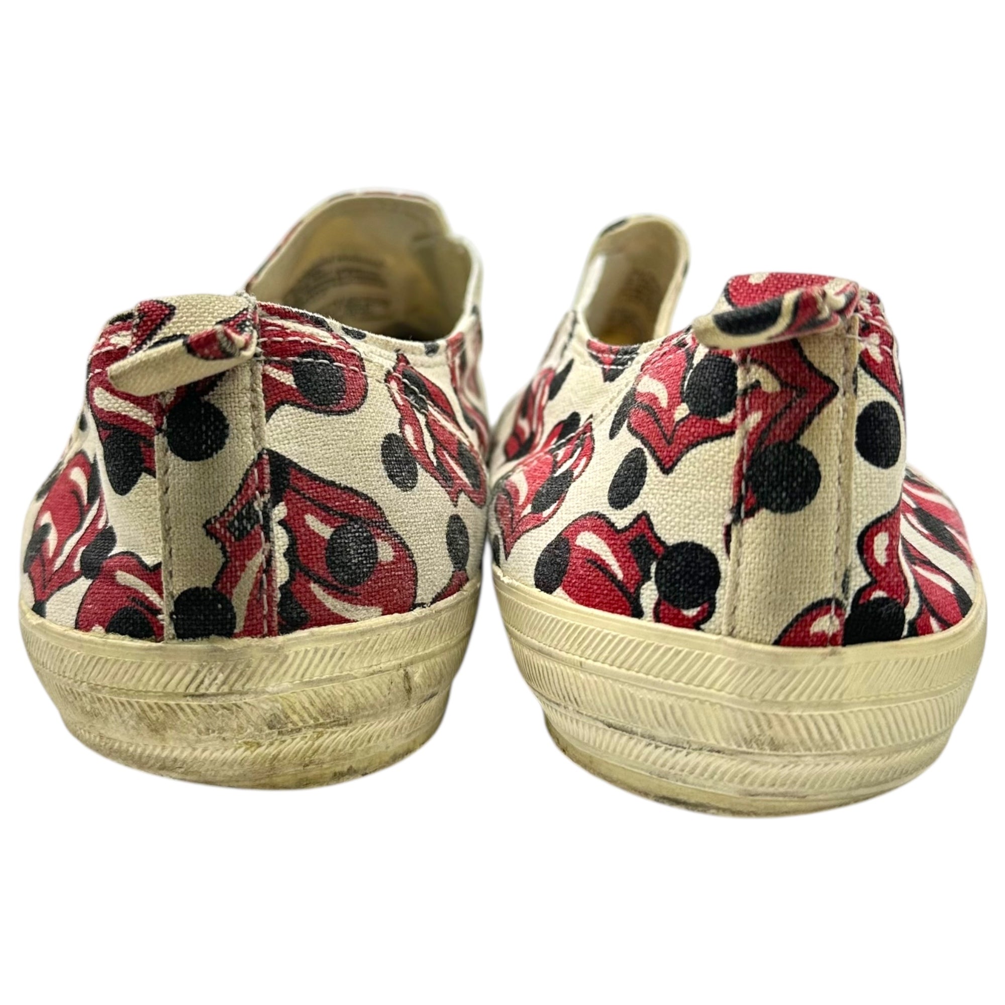 COMME des GARCONS HOMME PLUS(コムデギャルソンオムプリュス) 06SS Rolling Stones Lips & Tongue Print Slip-Ons ローリング ストーンズ リップ＆タン プリント スリッポン JQ25A1 27.0cm ブラック×レッド スニーカー コラボ