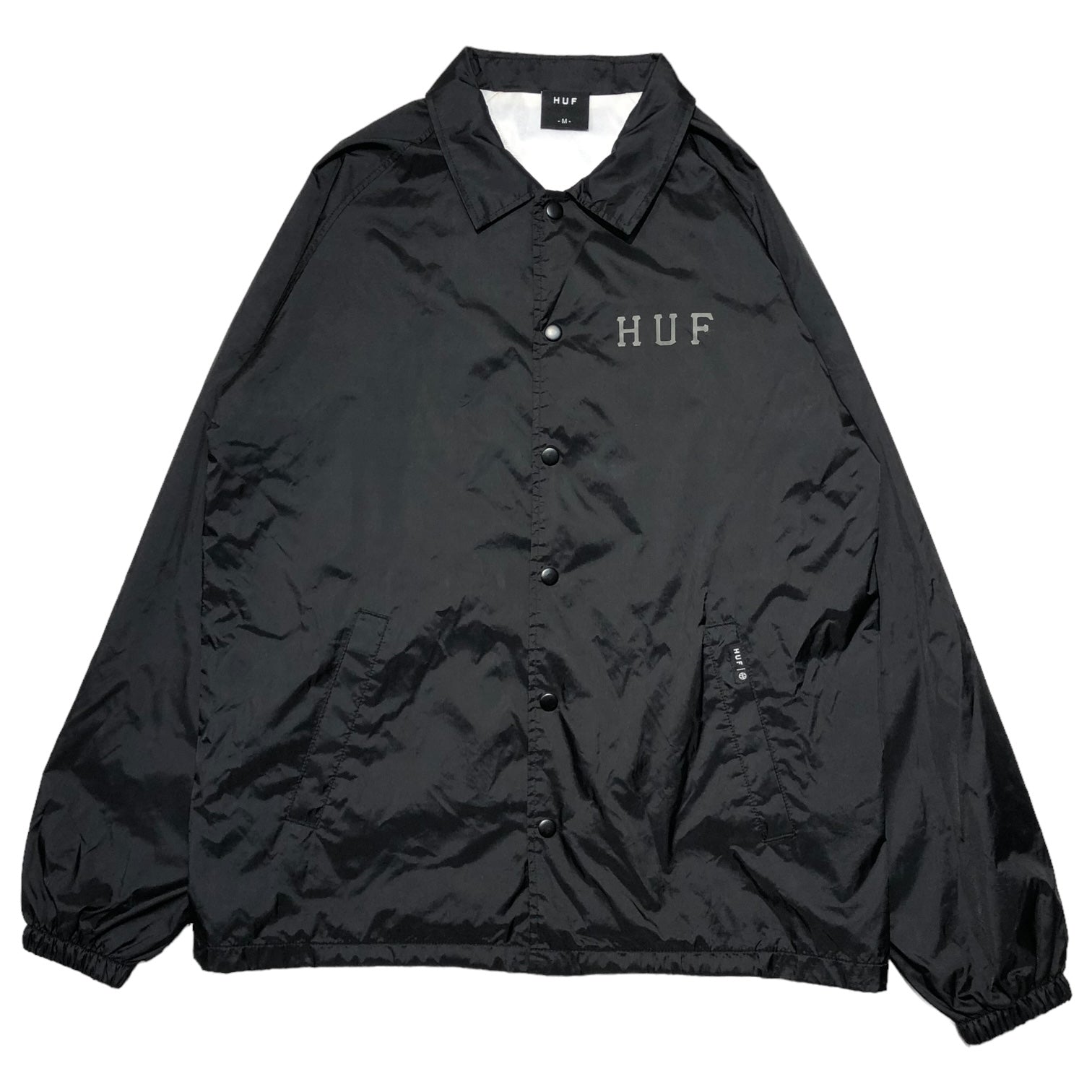 HUF(ハフ) back logo coach jacket バックロゴ コーチ ジャケット M ブラック