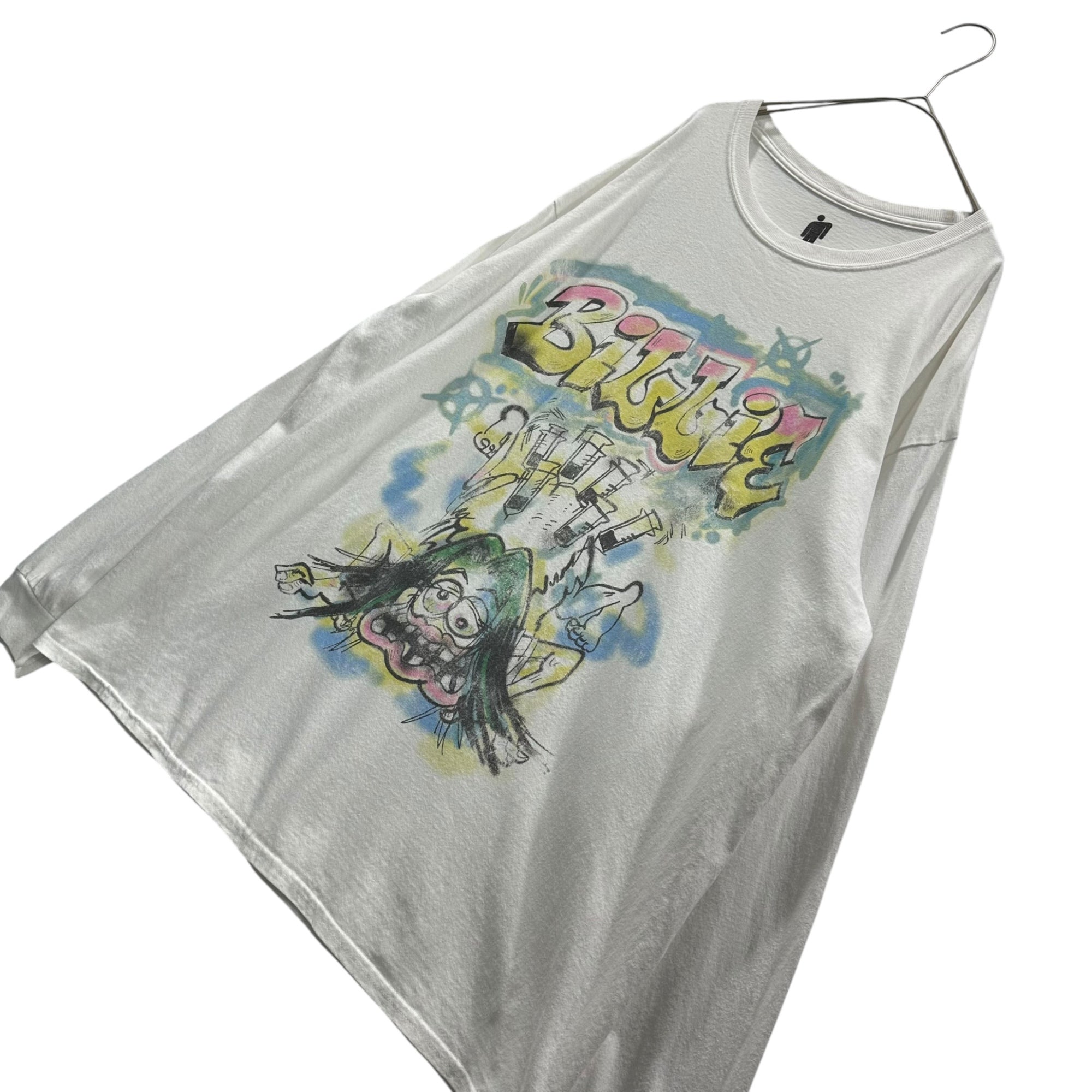 BILLIEEILISH(ビリーアイリッシュ) Front-Print L/S T-Shirt フロント プリント 長袖 Tシャツ XL ホワイト×マルチカラー